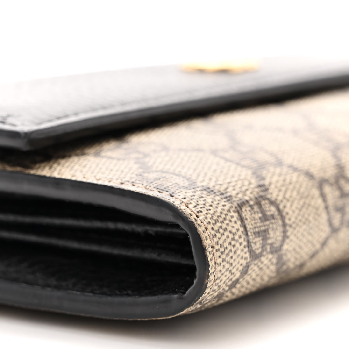 Dollar Calfskin GG Supreme Monogram Petite GG Marmont Wallet Chain Bag Black Beige Ebony