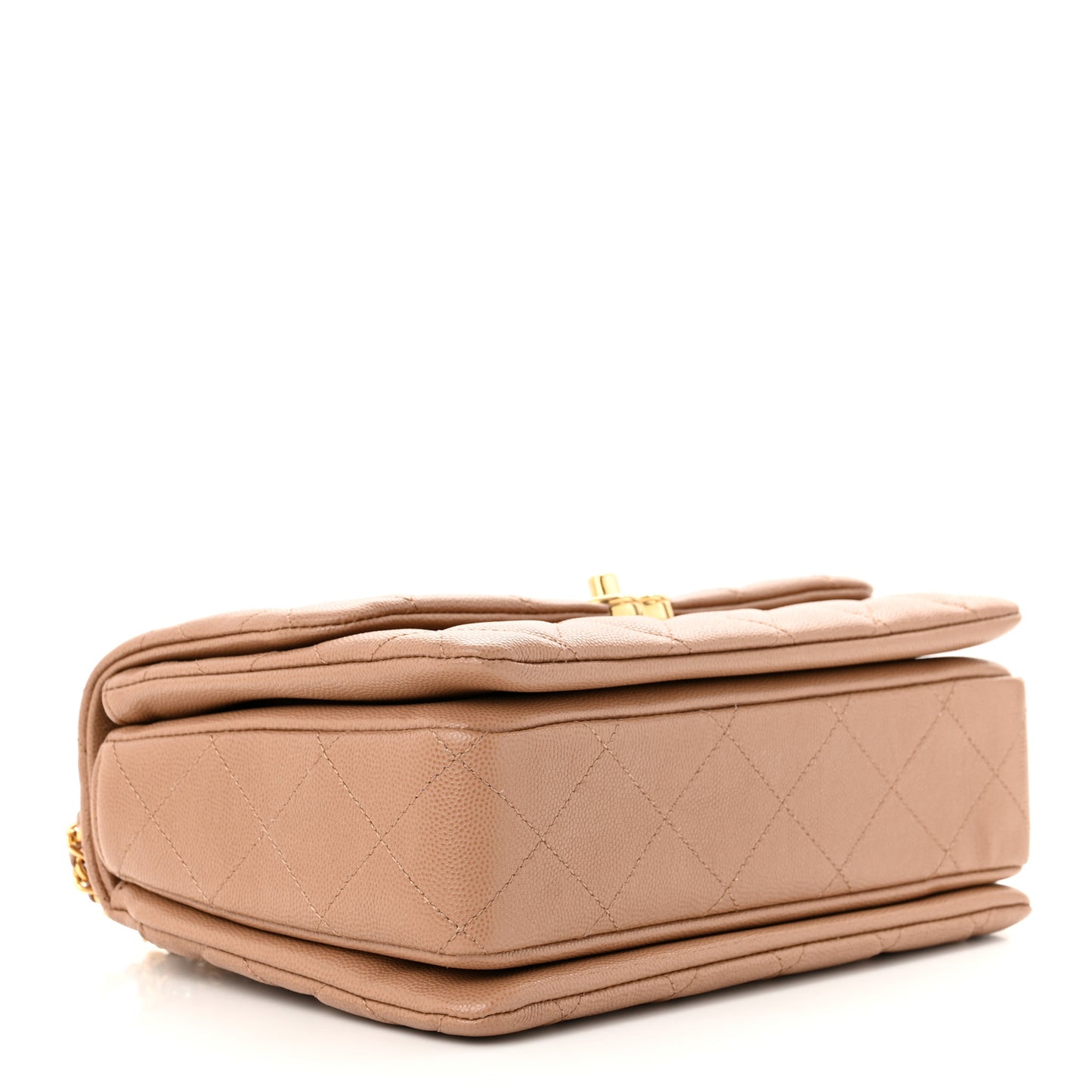 Caviar Quilted Coco First Flap Beige