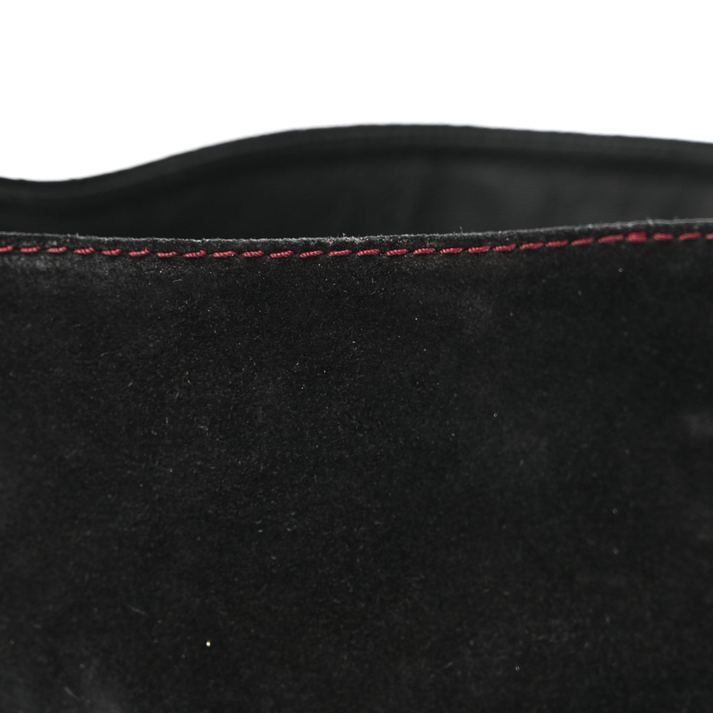Suede Calfskin Chain Around High Boots 41 Black