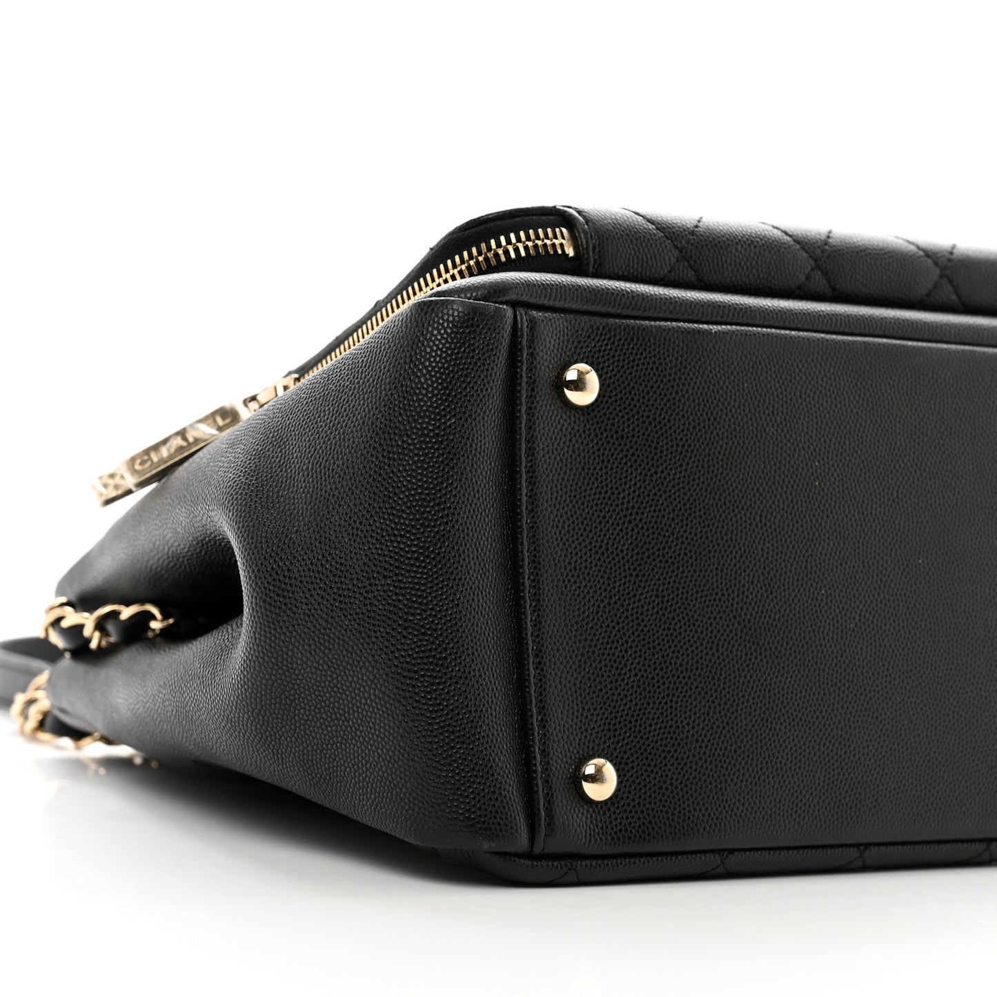 Caviar Quilted Small Business Affinity Shopping Bag Black