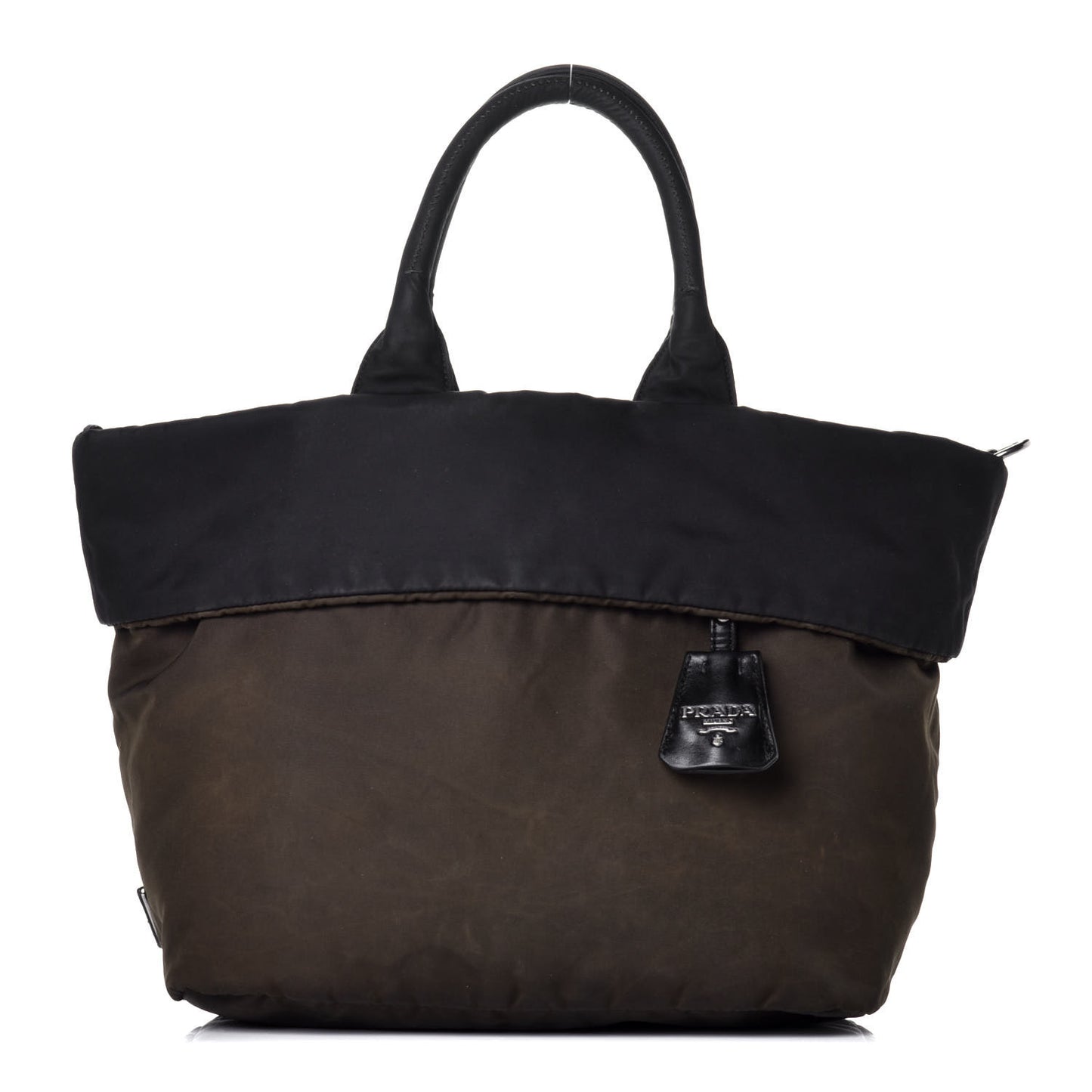Tessuto Nylon Small Double Reversible Tote Black Militare