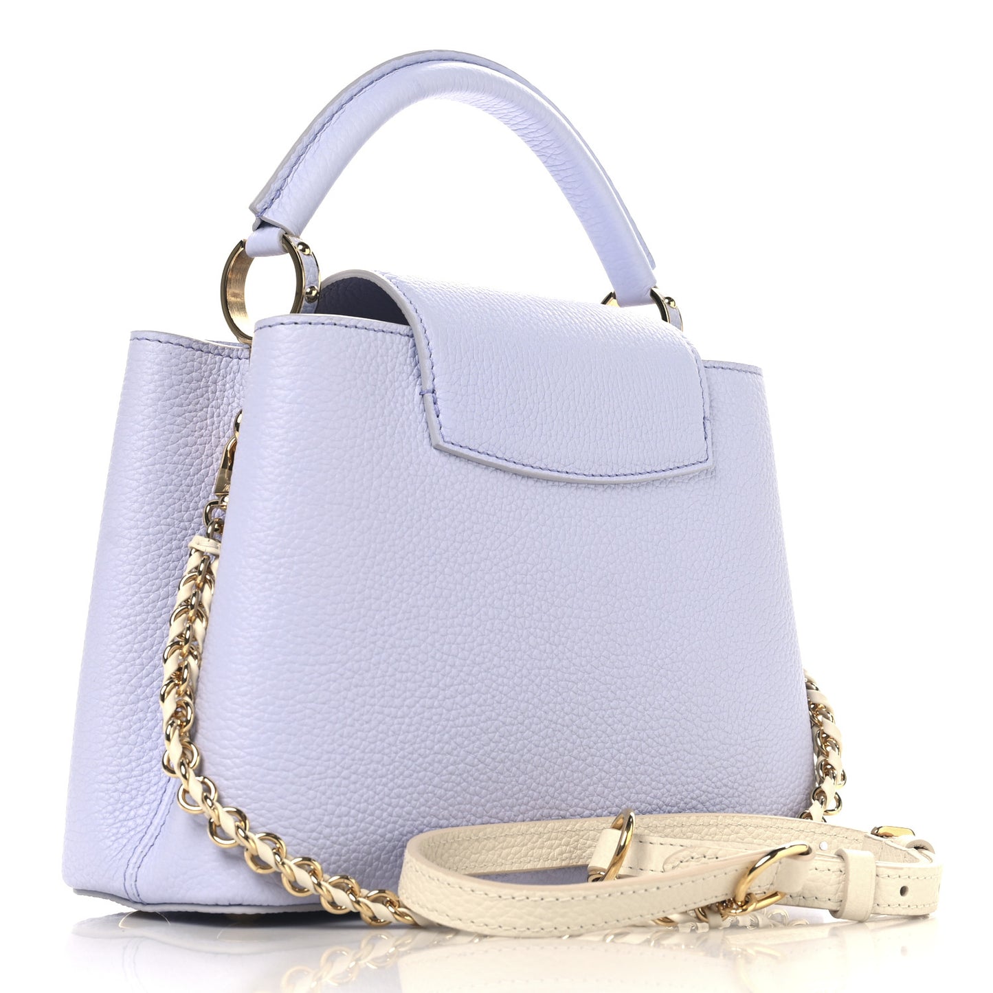 Taurillon Braided Chain Capucines BB Iris Creme