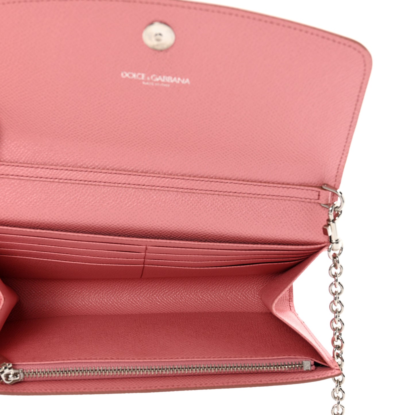 Dauphine Floral Print Wallet On Chain White Pink