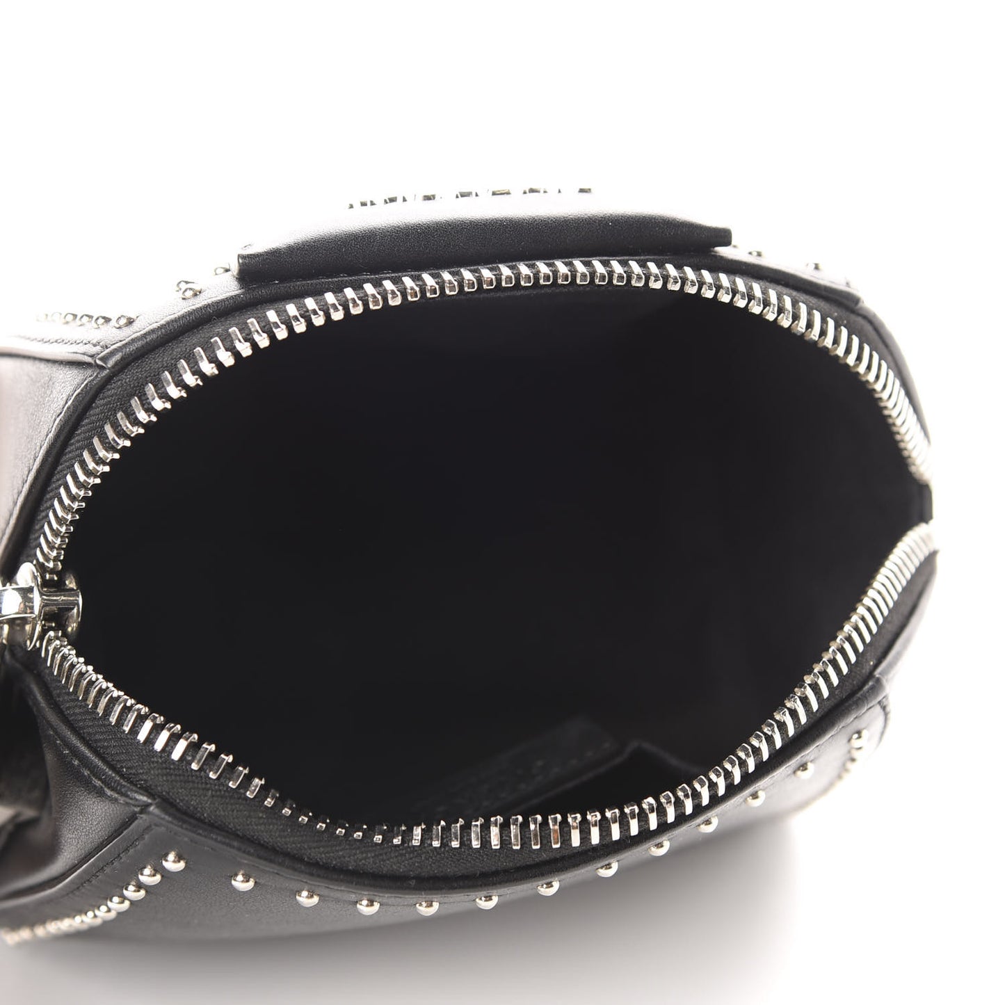 Calfskin Small Studded Antigona Beauty Wristlet Black