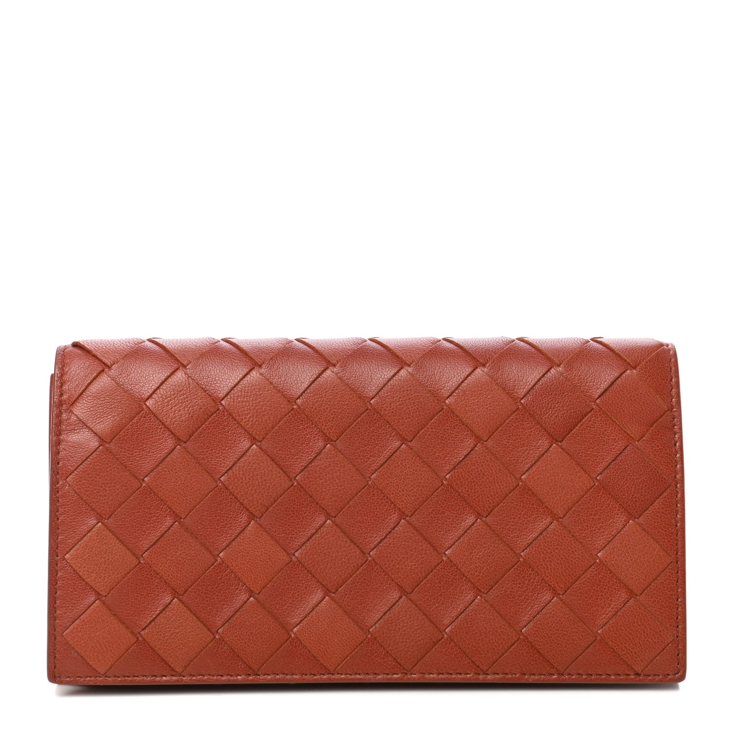 Nappa Intrecciato Continental Flap Wallet Rust