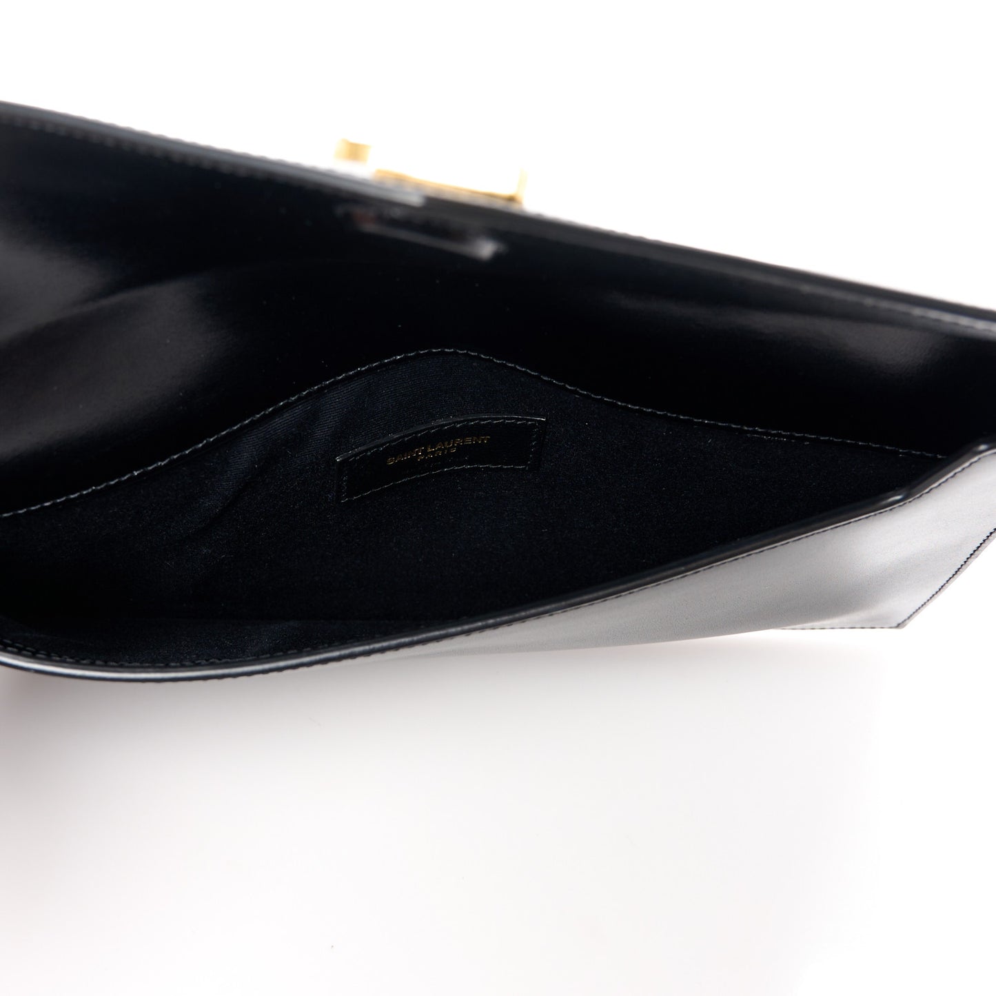 Smooth Shiny Calfskin Monogram Uptown Pouch Black