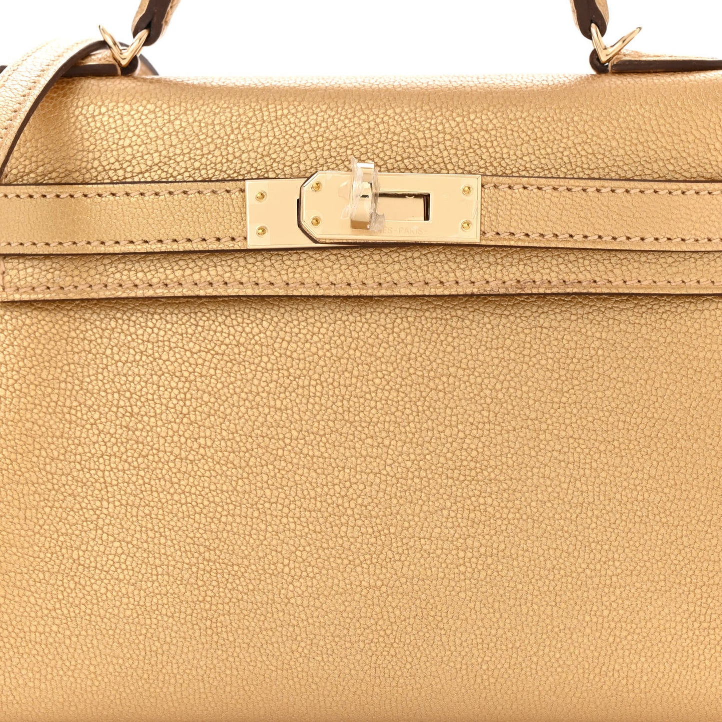 Metallic Chevre Chamkilight Mini Kelly Sellier 20 Dore