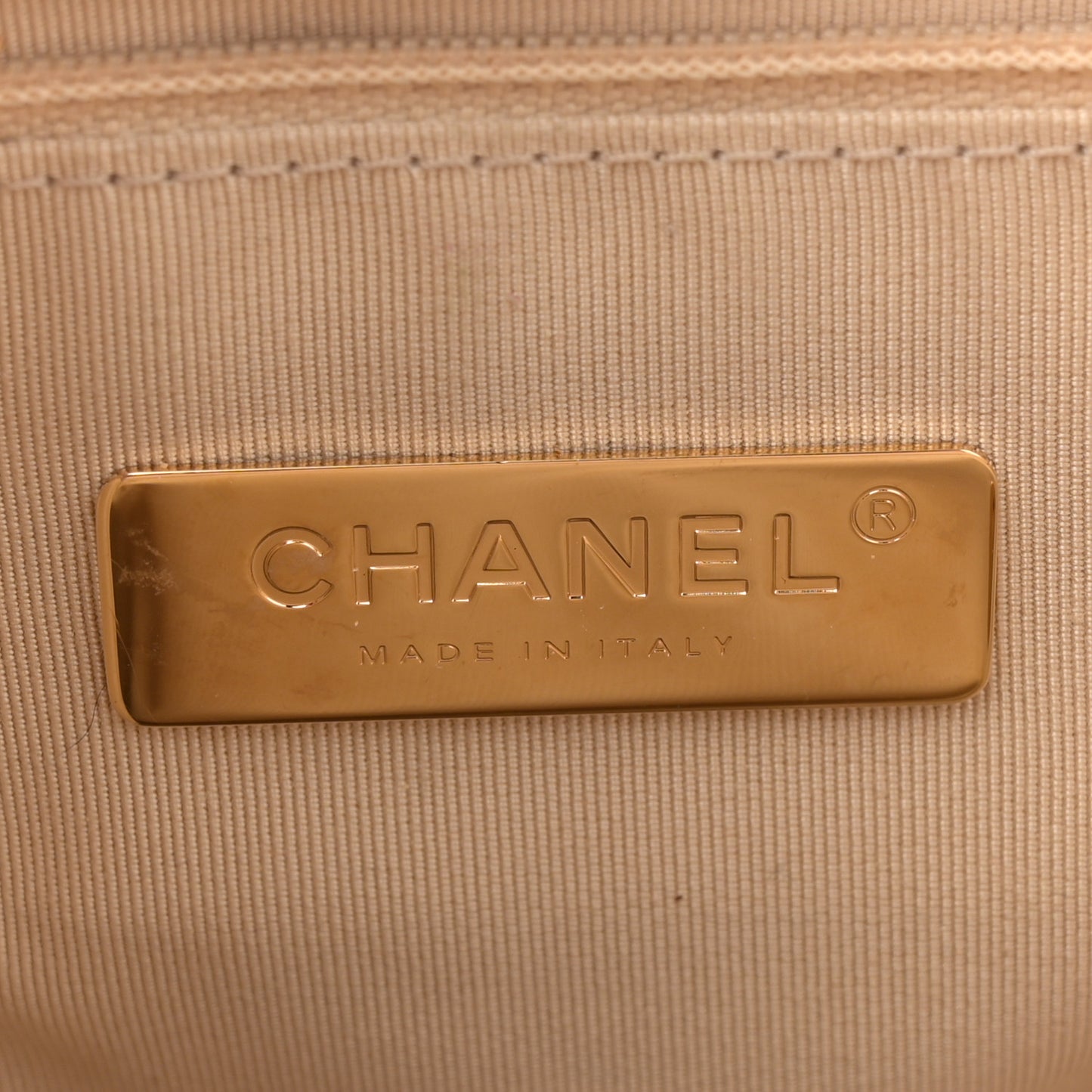 Lambskin Quilted Large Chanel 19 Flap Dark Beige