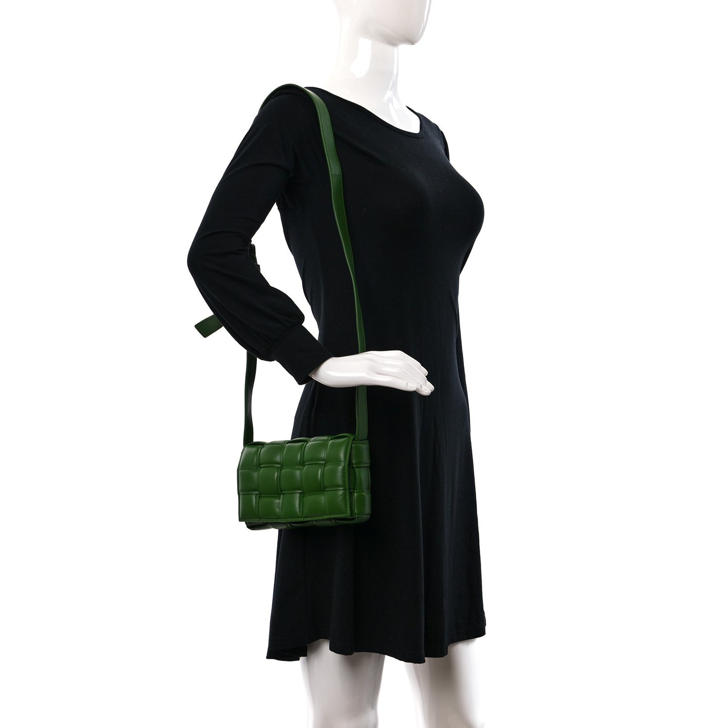 Nappa Maxi Intrecciato Padded Small Cassette Crossbody Bag Avocado