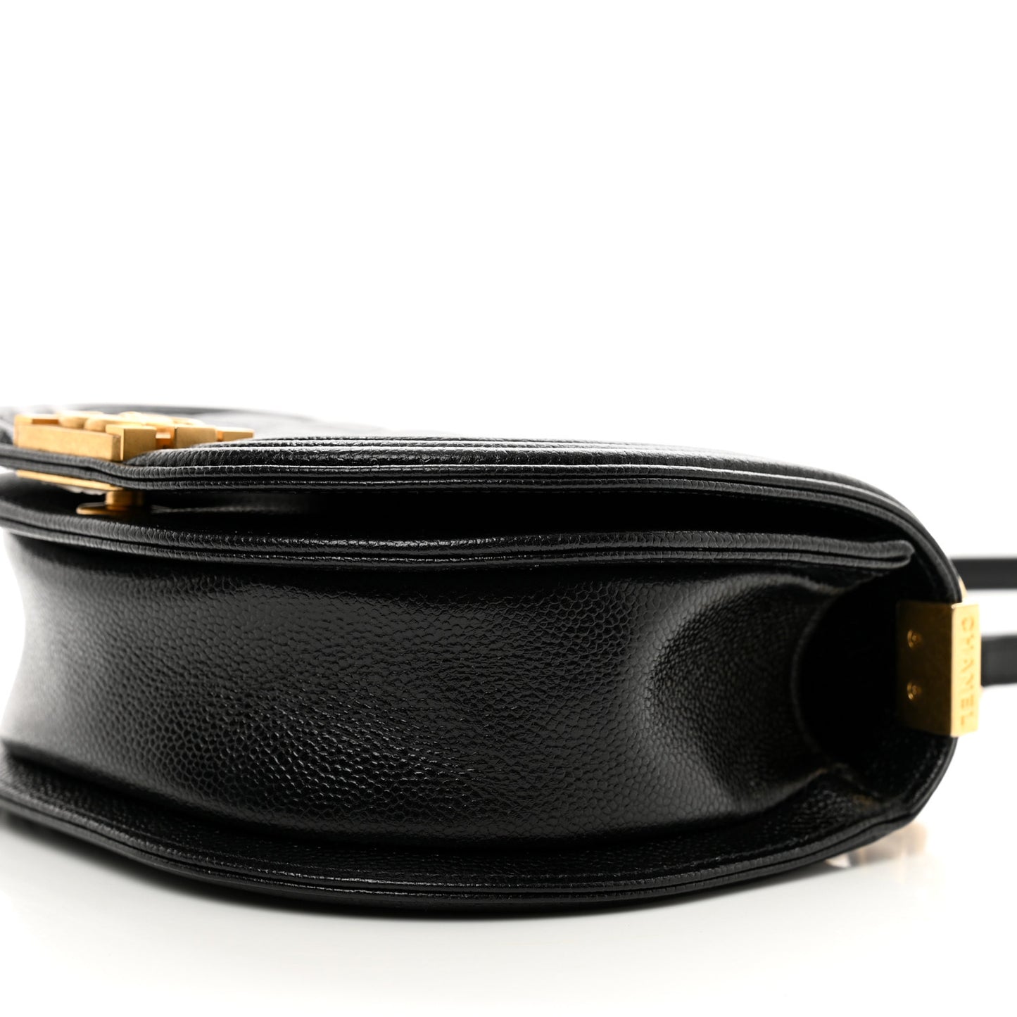 Caviar Quilted Small Boy Messenger Bag Black
