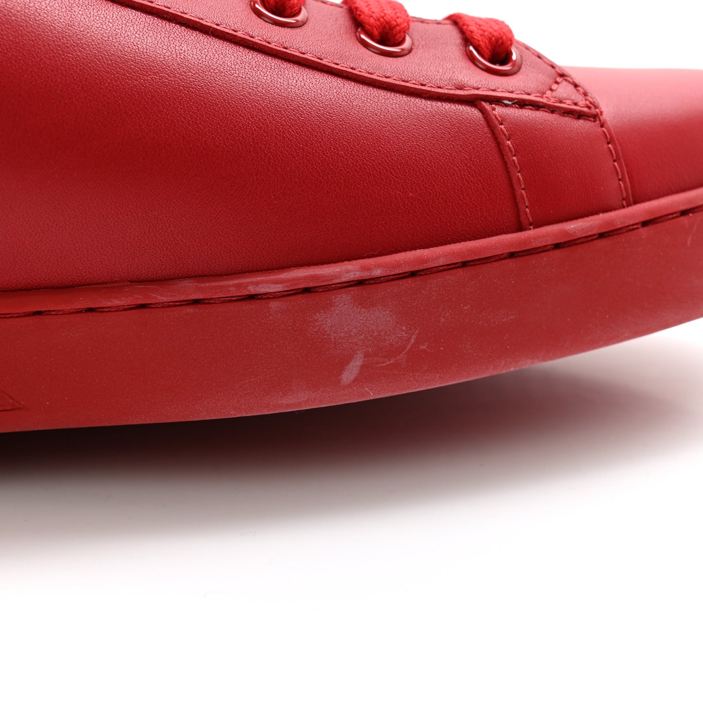 Calfskin Miro Soft Interlocking G Perforated Mens Ace Sneakers 10 Hibiscus Red Red Vintage