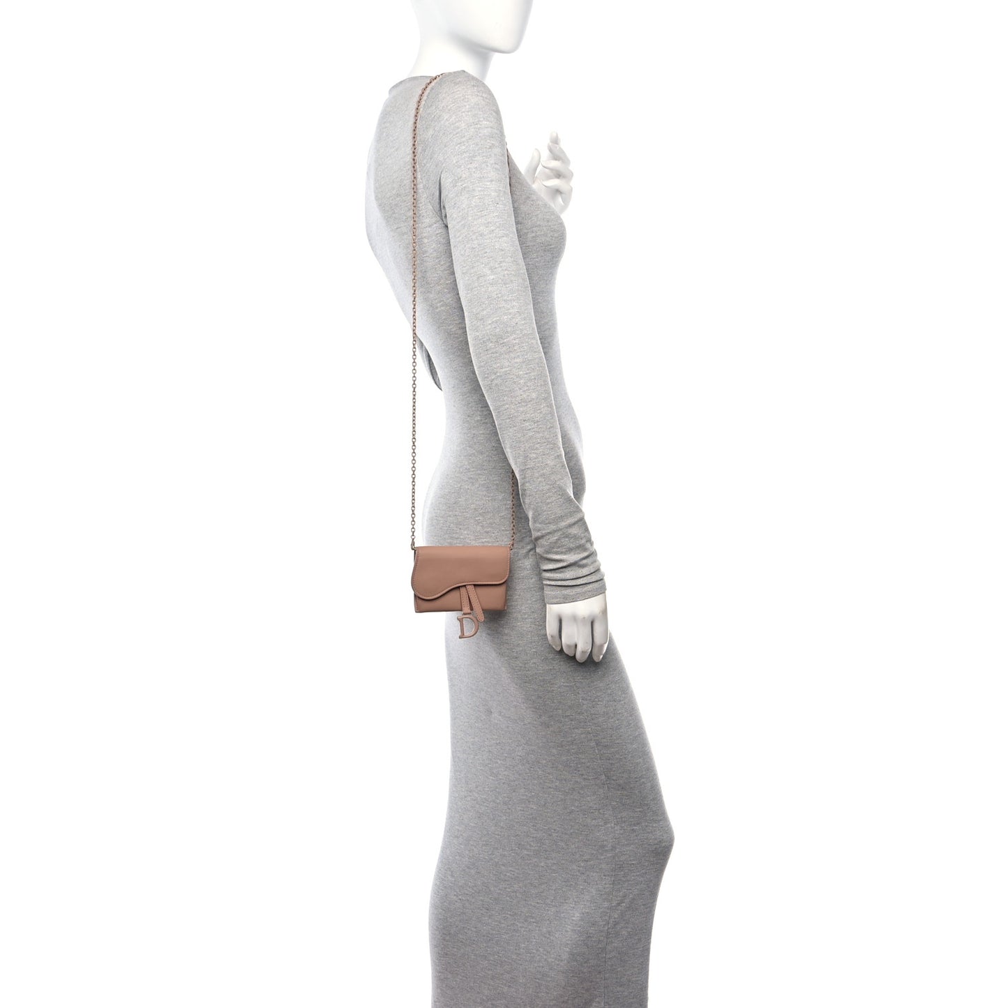 Ultra Matte Calfskin Nano Saddle Chain Pouch Rose Des Vents