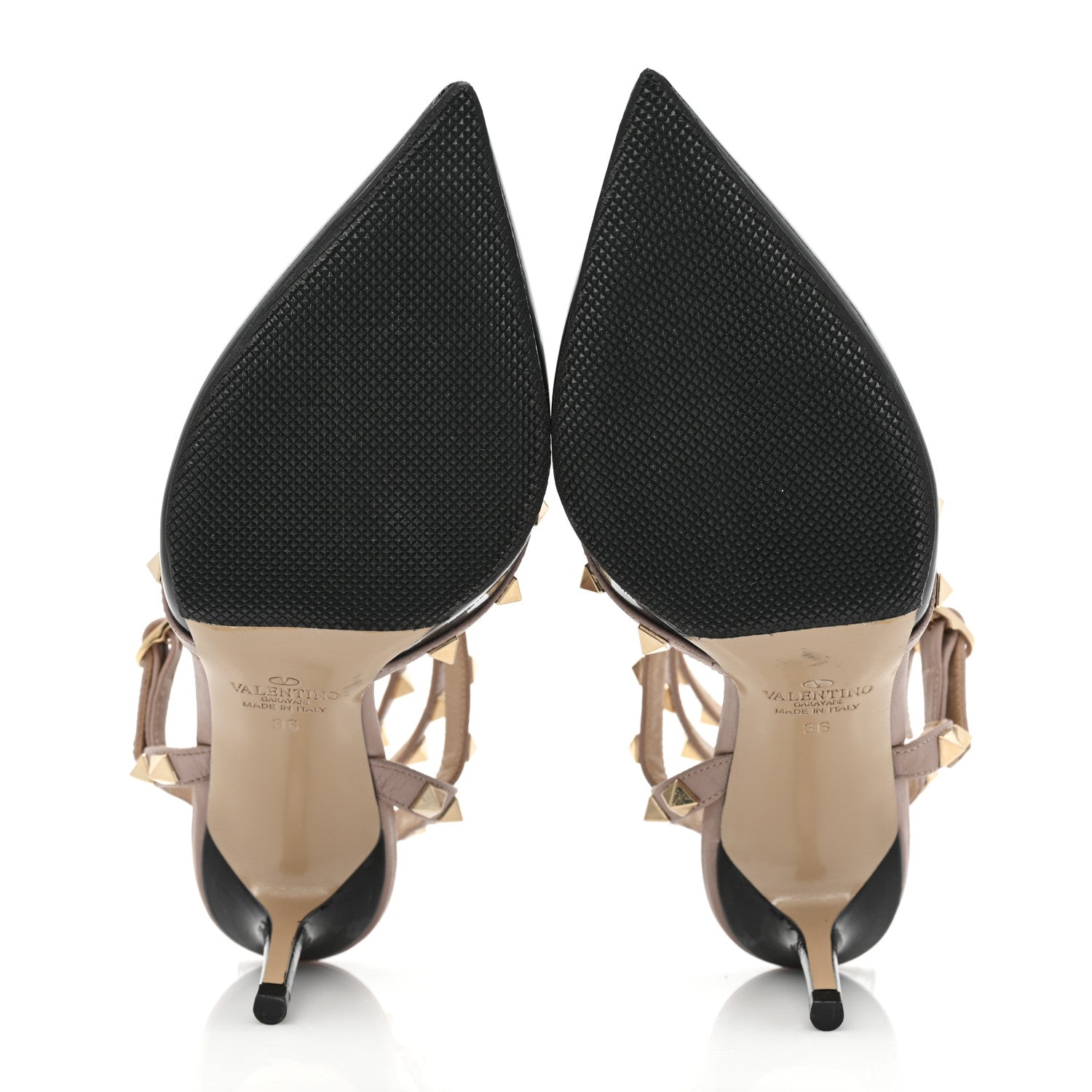 Valentino Garavani Patent Nappa Rockstud Ankle Strap 65mm Pumps 36 Black Poudre 5 of 14