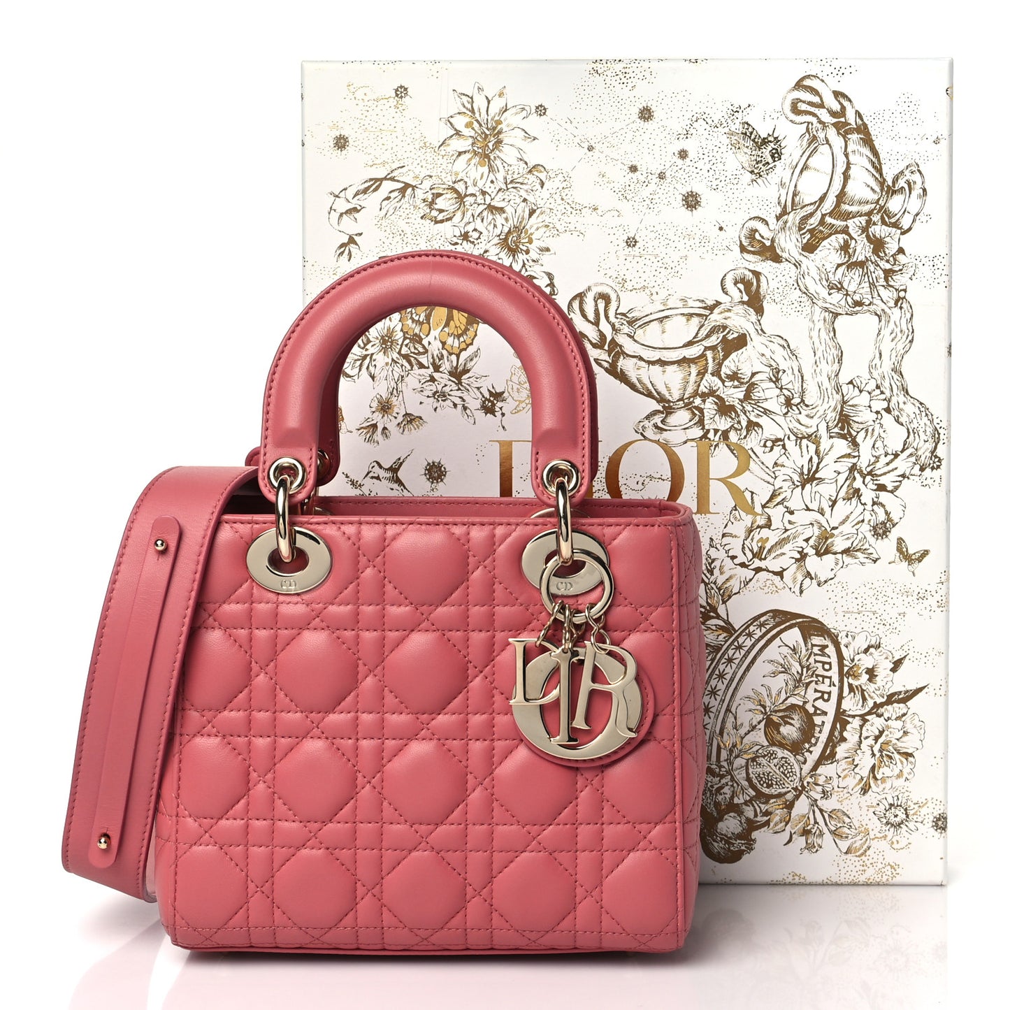 Lambskin Cannage Small My ABCDior Lady Dior Pink Honey