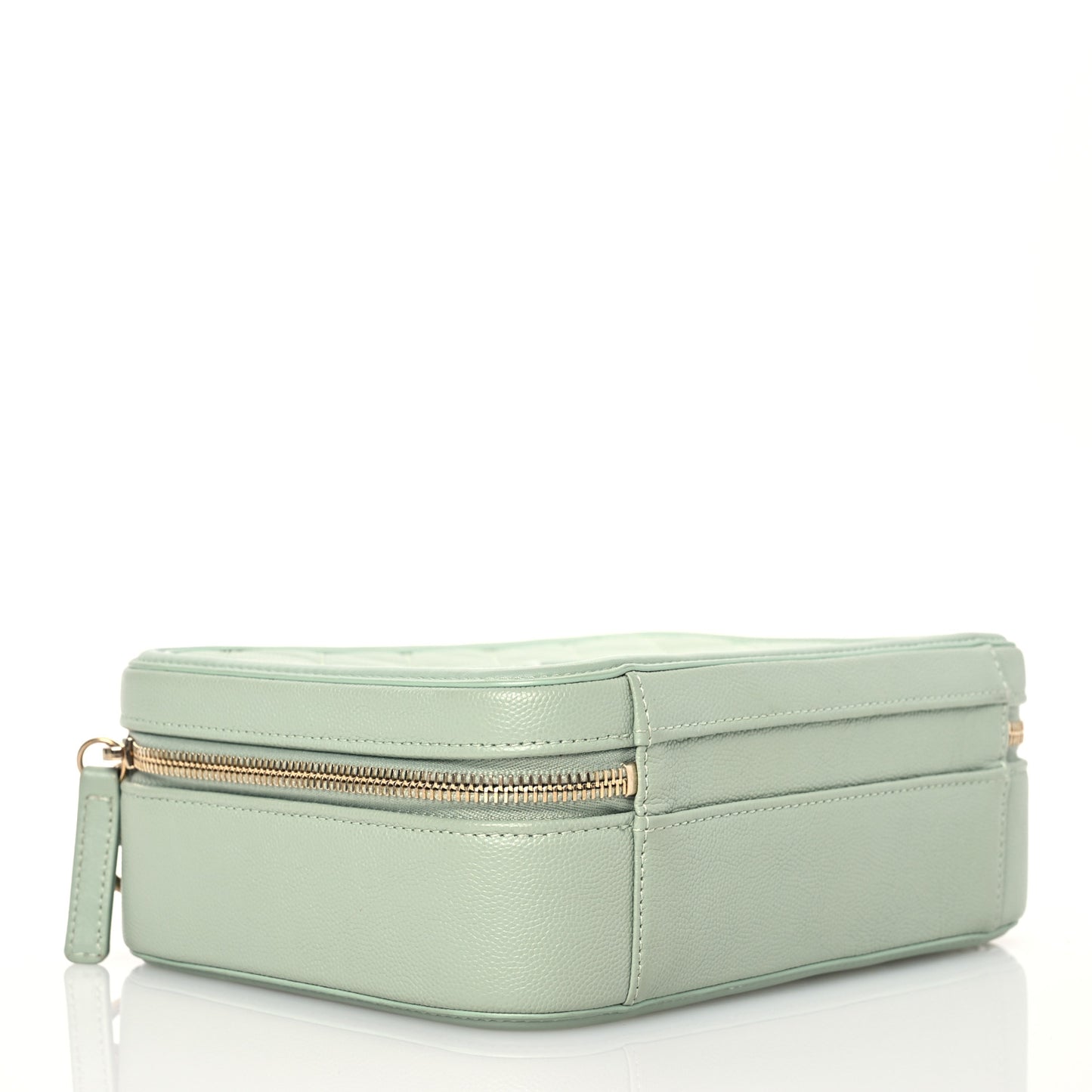 Caviar Quilted Medium CC Filigree Vanity Case Mint
