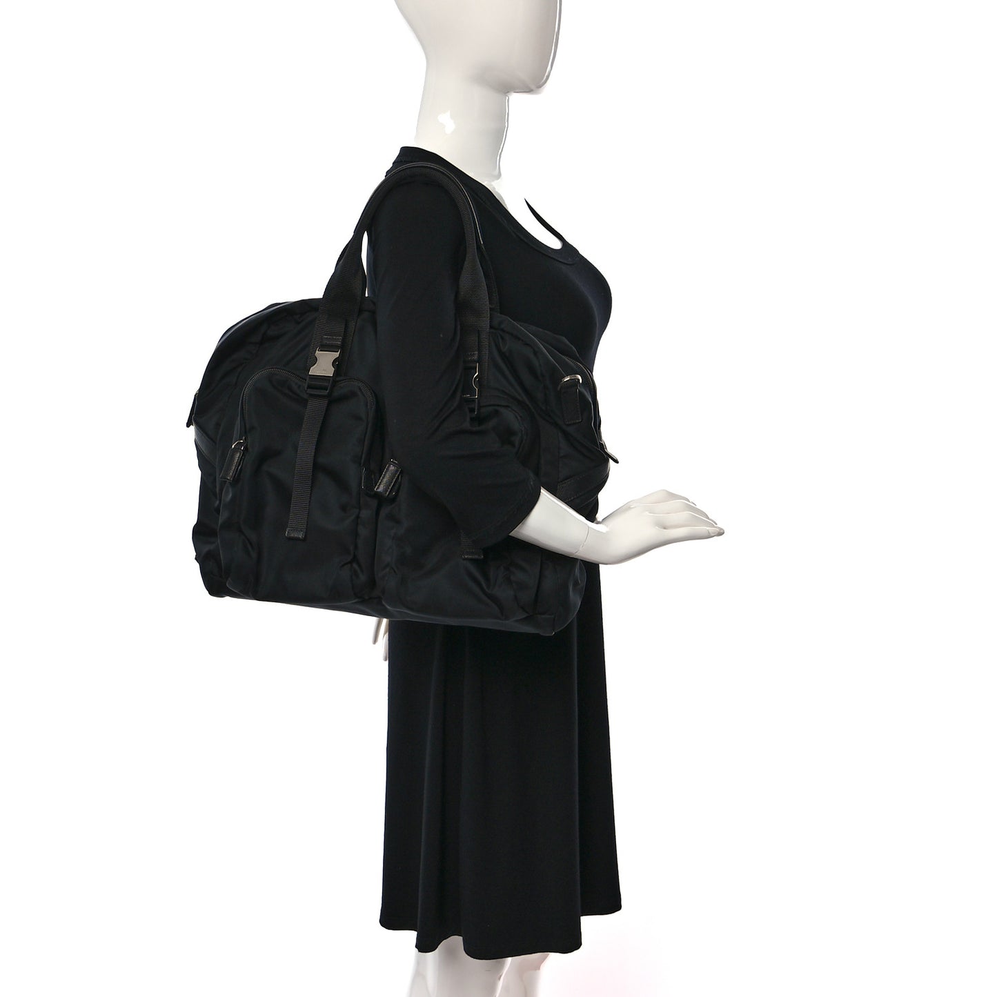 Tessuto Nylon Saffiano Briefcase Black