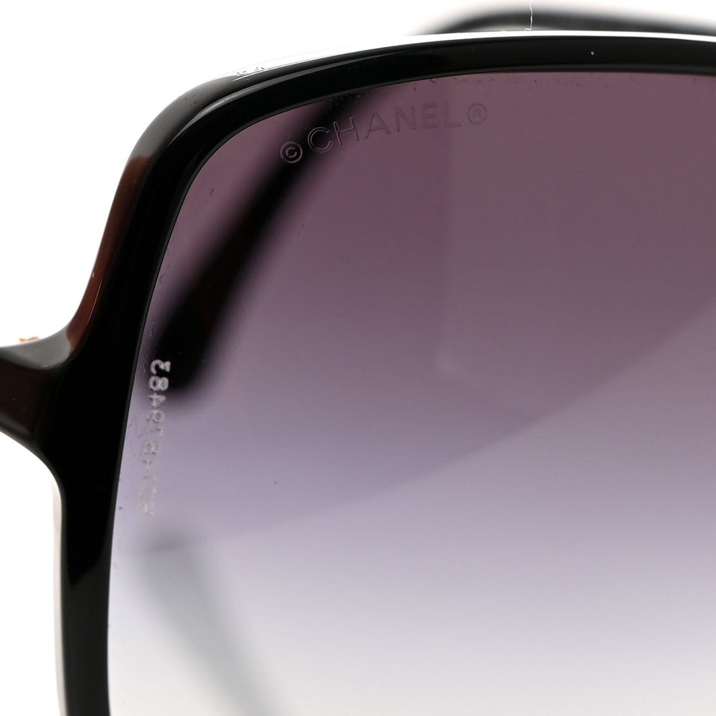 Lambskin Square Chain Sunglasses 5210-Q Black