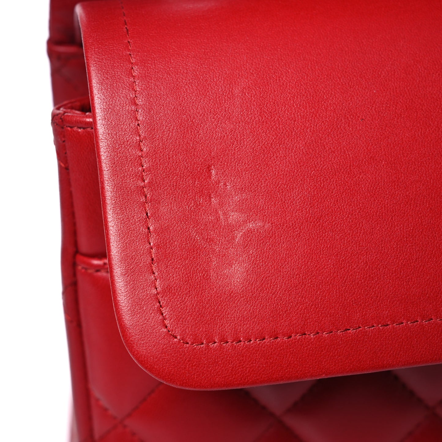 Lambskin Quilted Maxi Double Flap Red