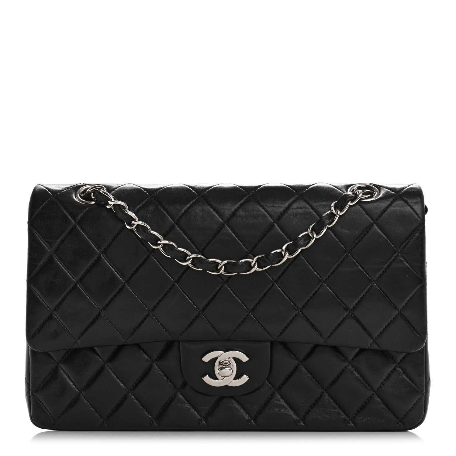 Chanel Lambskin Quilted Medium Double Flap Black 1 of 15