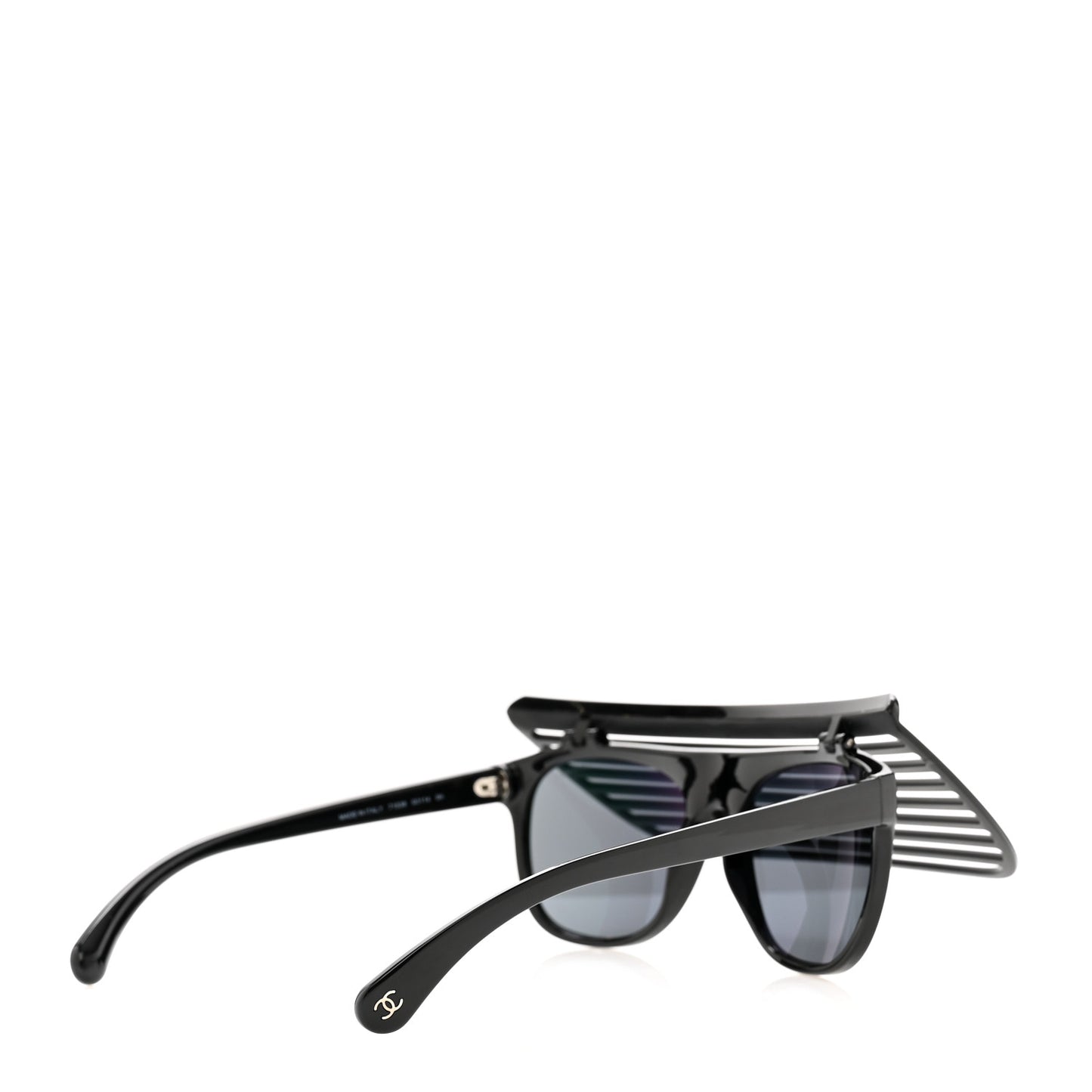 Nylon Crystal Square Sunglasses 71538 Black Grey