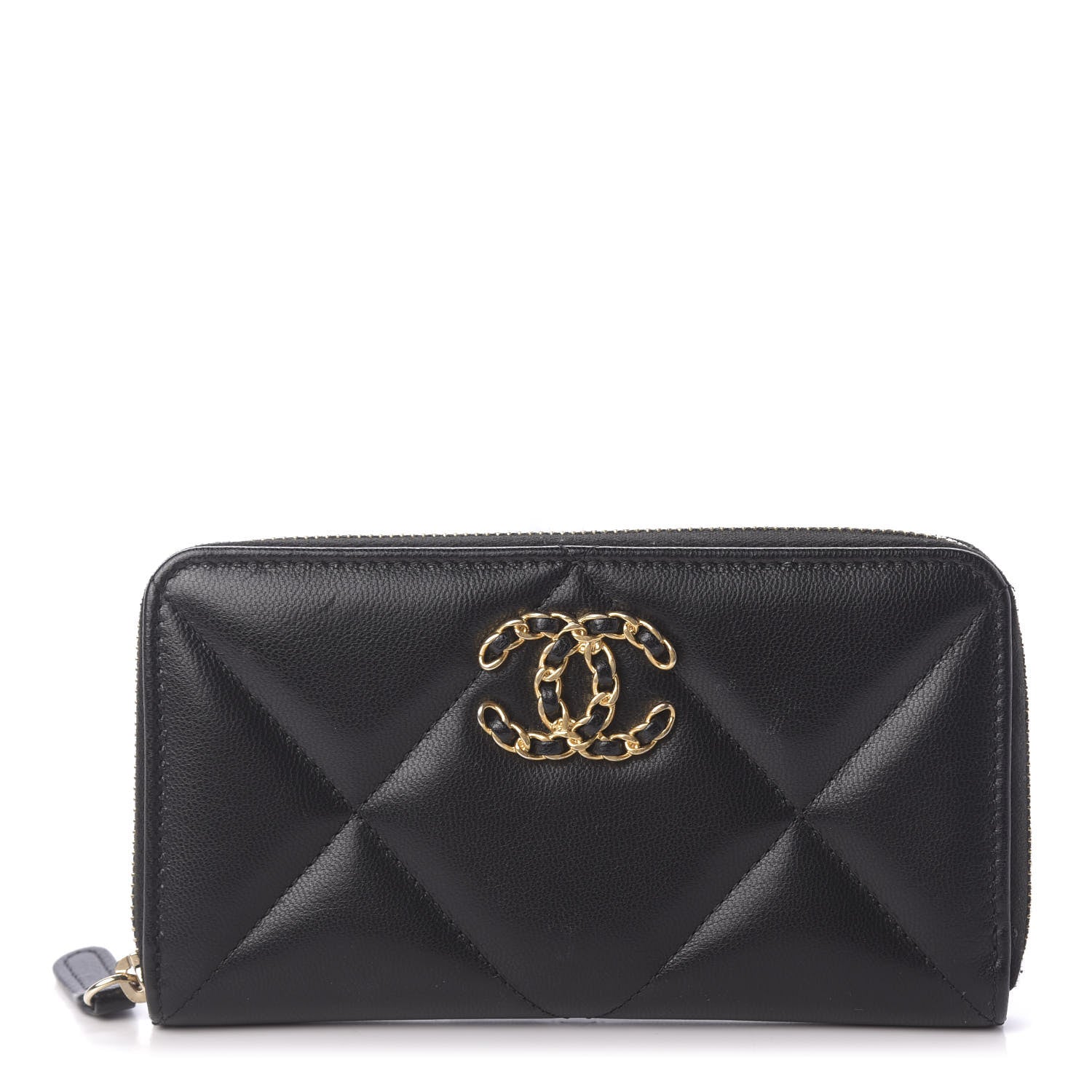 CHANEL 財布 Chanel Lambskin Quilted 19 Zipped Wallet Black 719989 – FASHIONPHILE