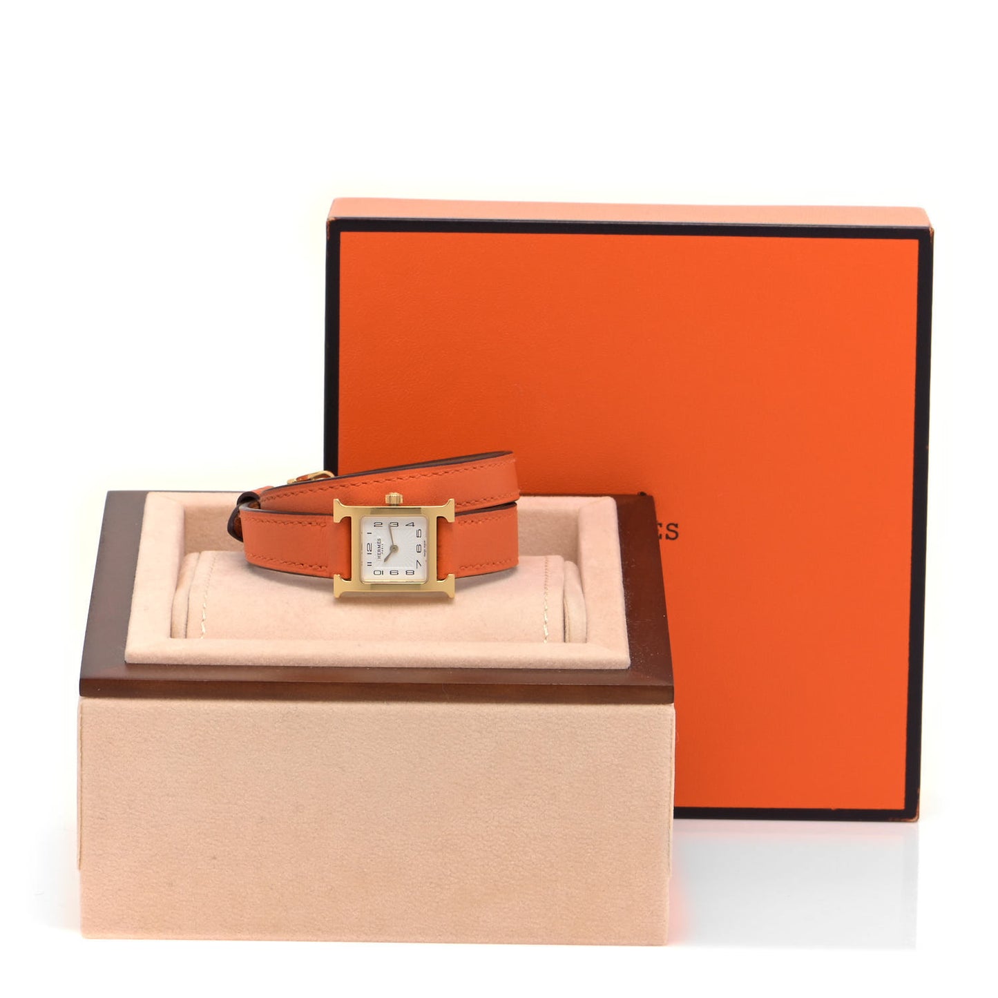 Stainless Steel Swift 17.2mm Heure H Hour Double Tour Quartz Watch Orange