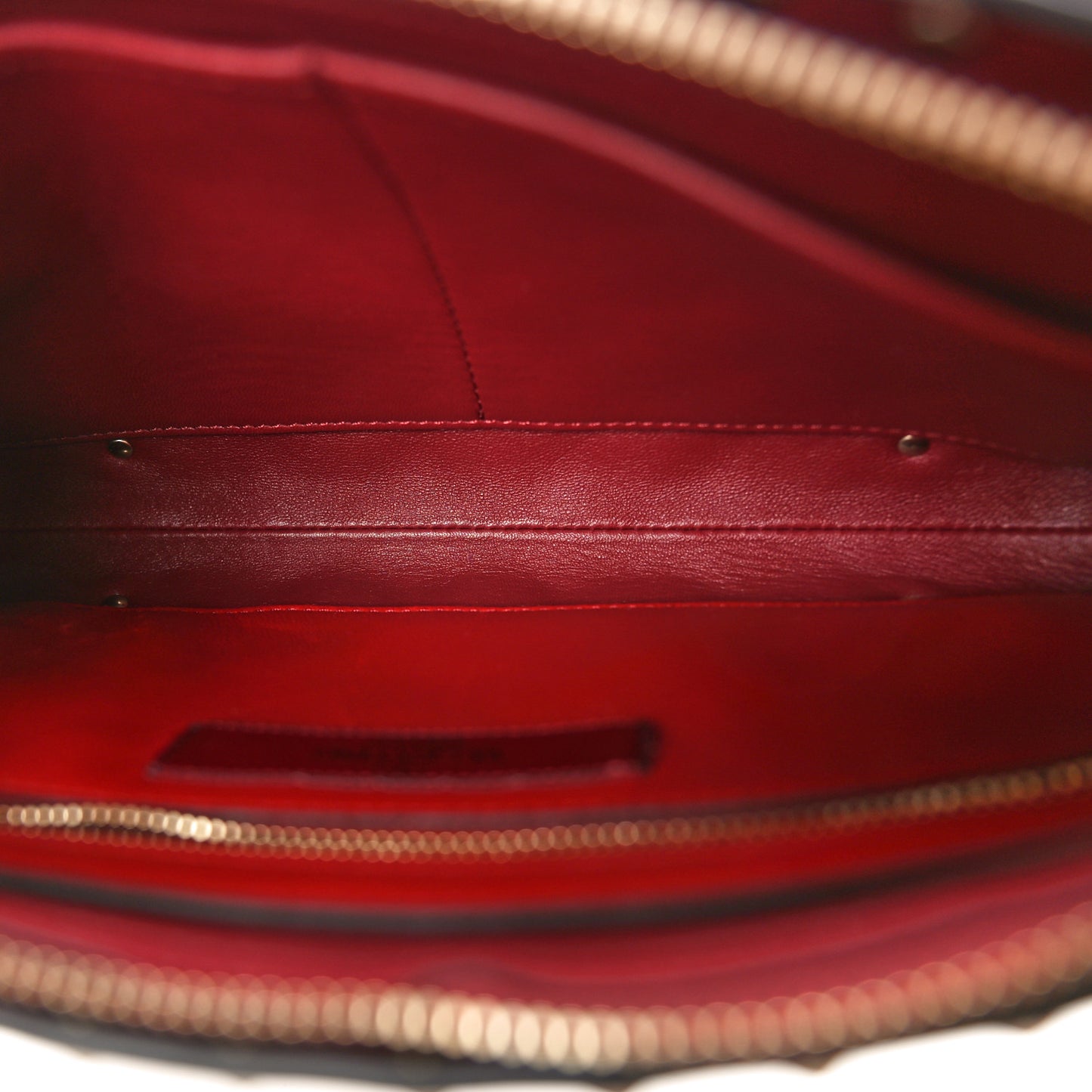 Nappa Rockstud Spike Side Slip Zip Clutch Rubino