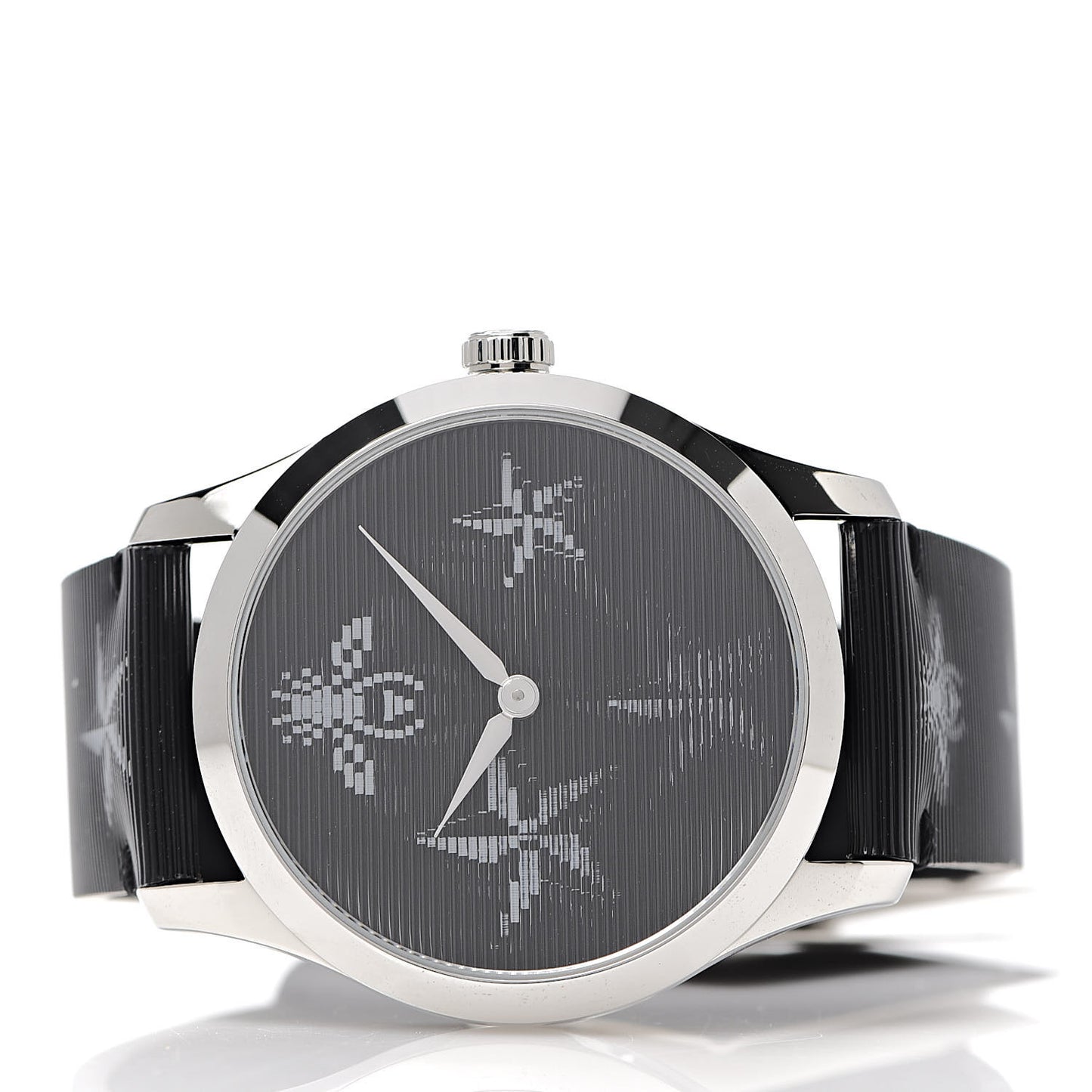 Stainless Steel Calfskin 38mm G-Timeless Bee Star Hologram Quartz Watch Black