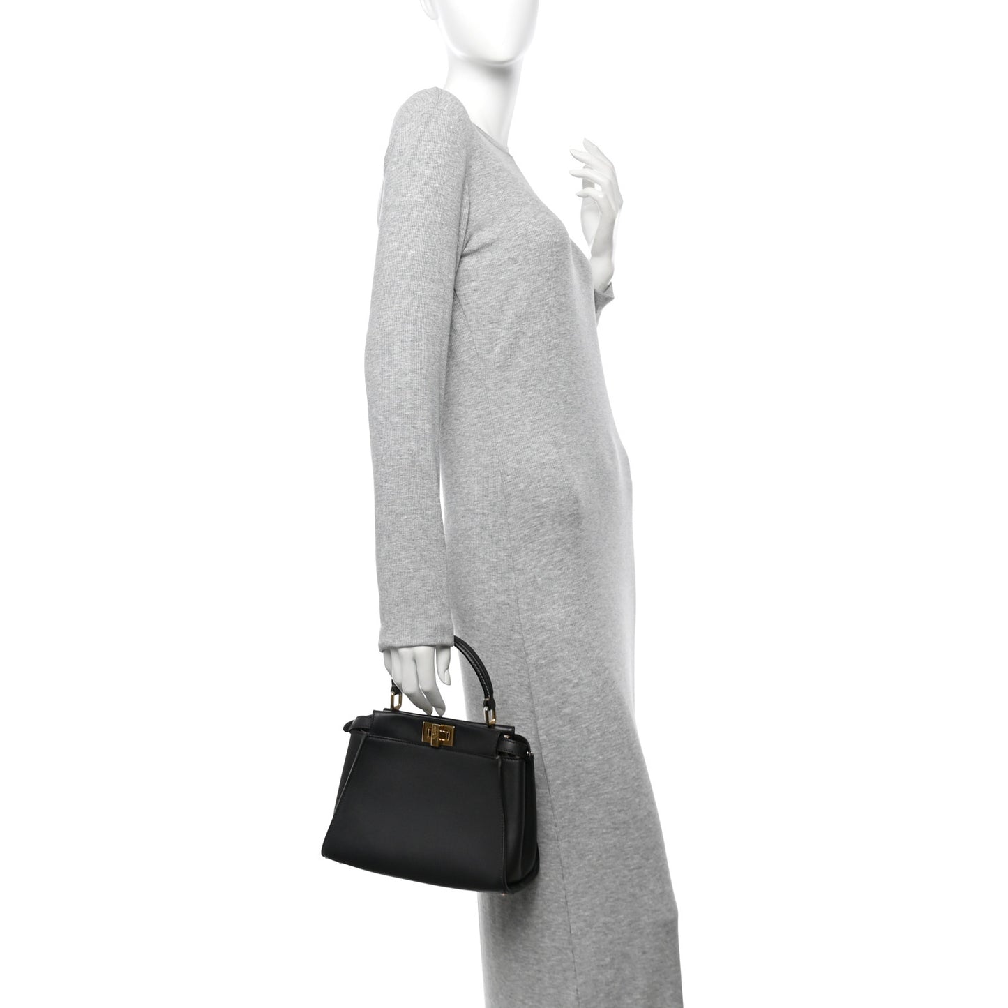 Vitello Seta Nabuk Pequin Mini Peekaboo Iconic Satchel Ebano Tobacco Moro