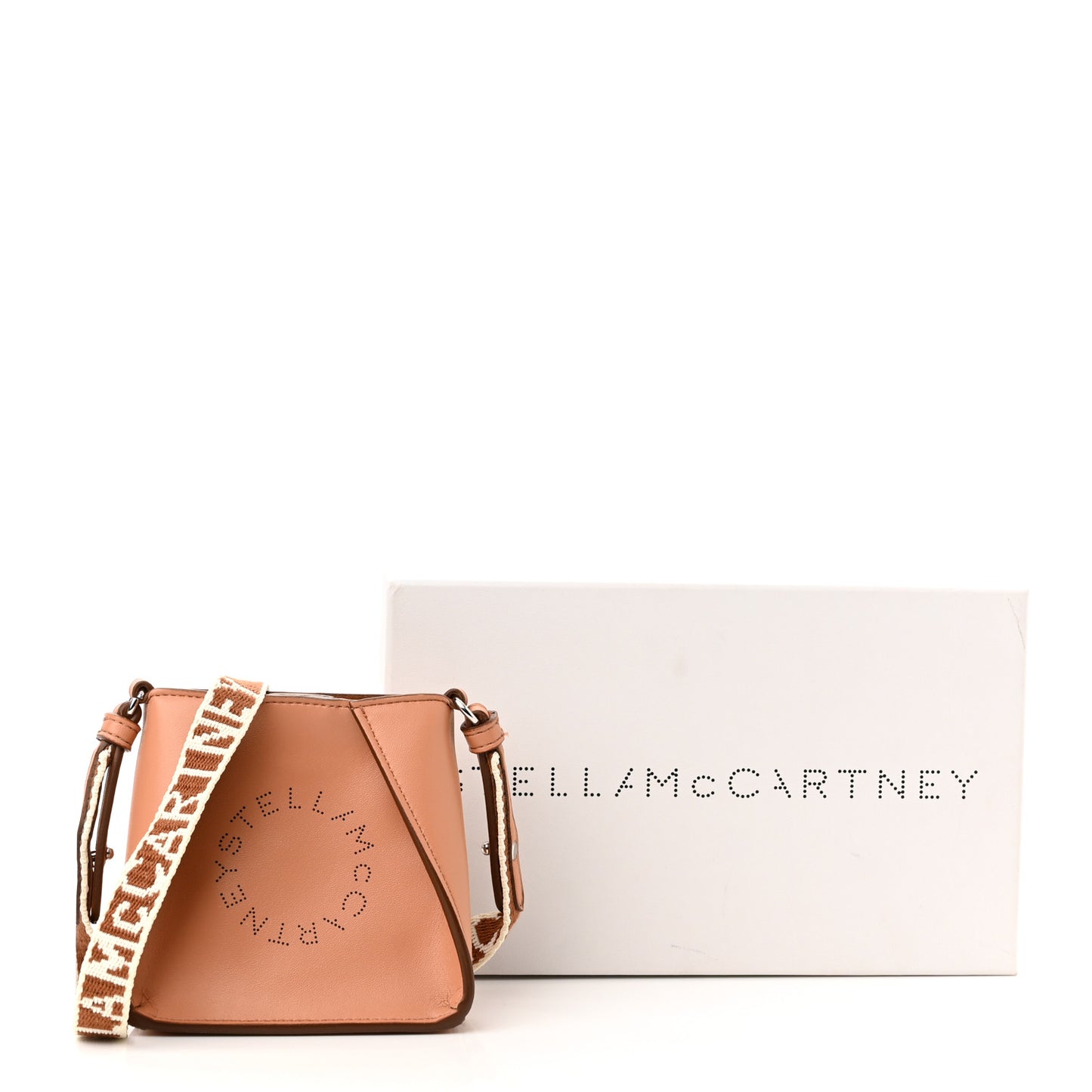 Eco Alter Nappa Perforated Logo Micro Crossbody Bag Brown