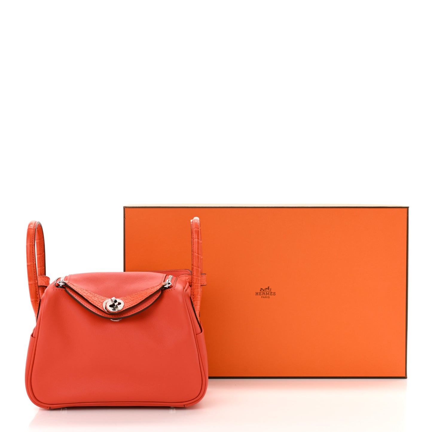 Matte Alligator Swift Verso Mini Touch Lindy 20 Capucine Orange Poppy