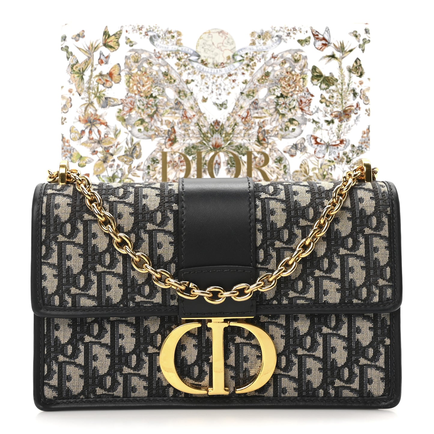Oblique 30 Montaigne Chain Flap Bag Blue