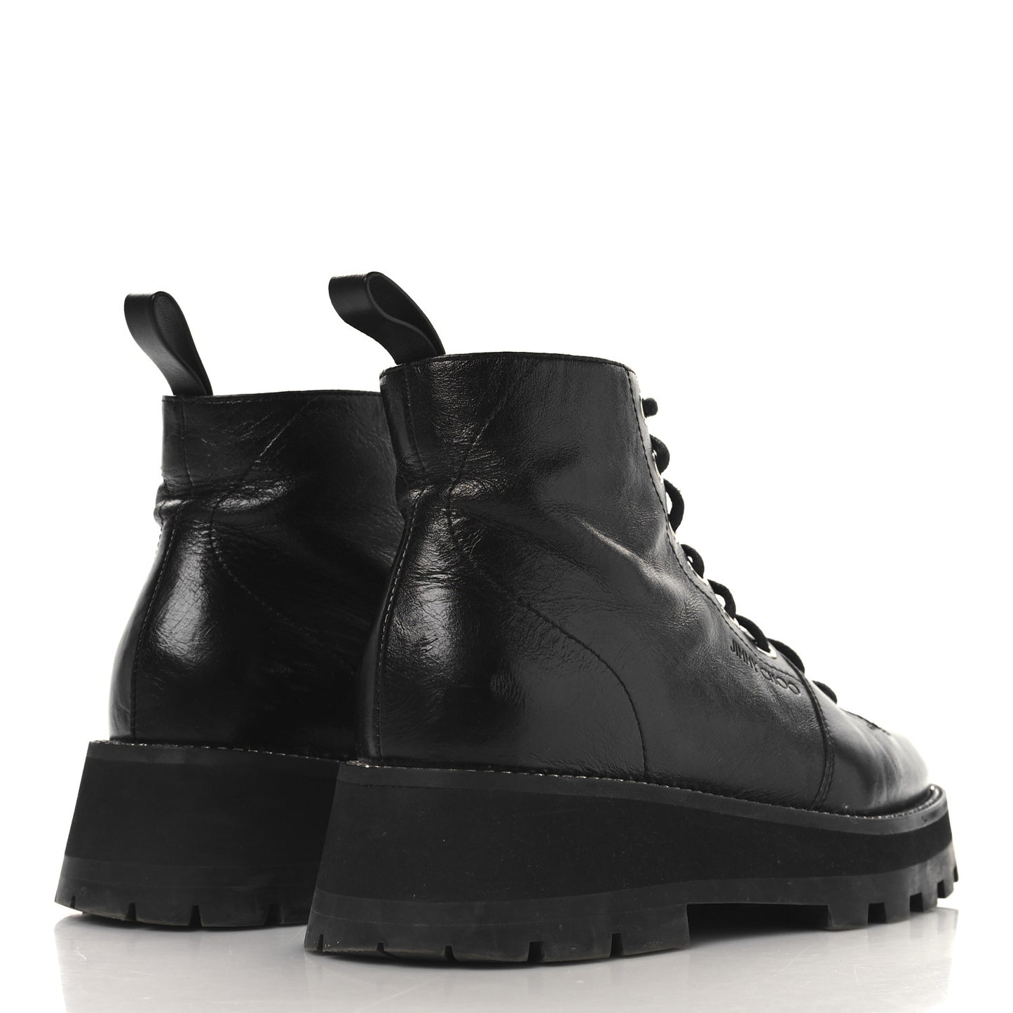 Calfskin Crystal Embellished Colby Combat Boots 38.5 Black