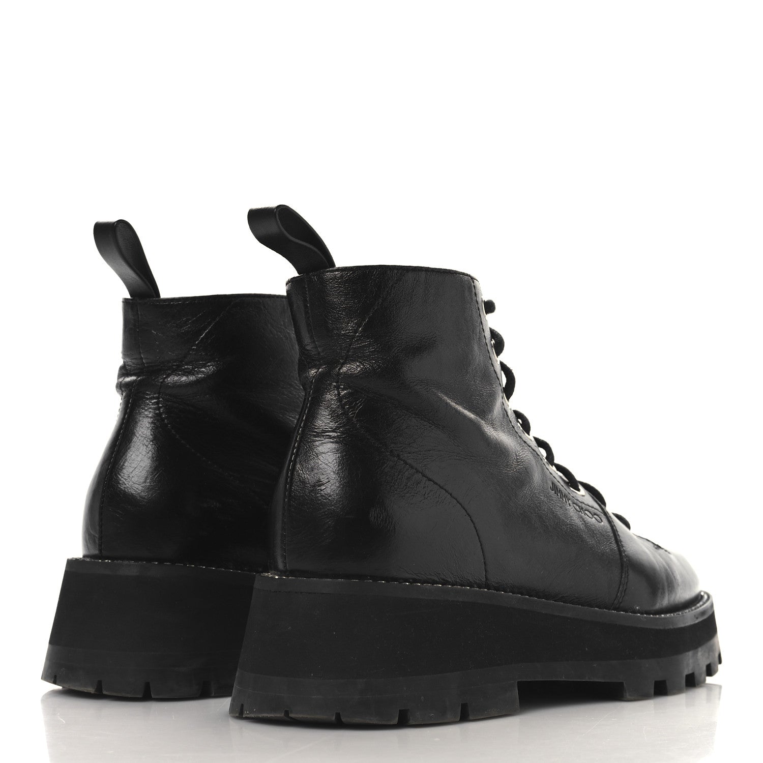 Jimmy Choo Calfskin Crystal Embellished Colby Combat Boots 38.5 Black 5 of 10