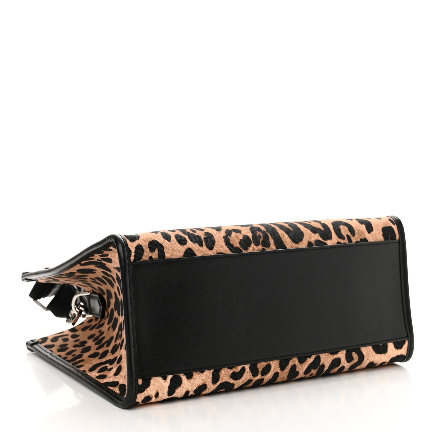 Canvas Calfskin Leopard Print Tote