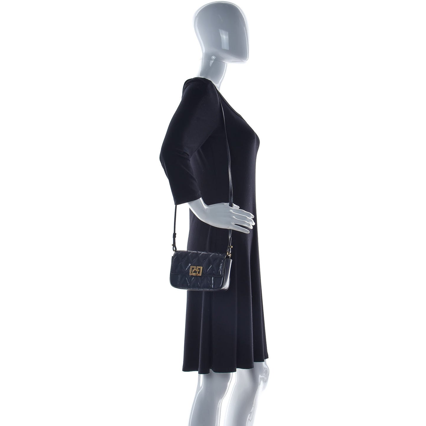 Goatskin Quilted GV3 Mini Pocket Convertible Bag Black