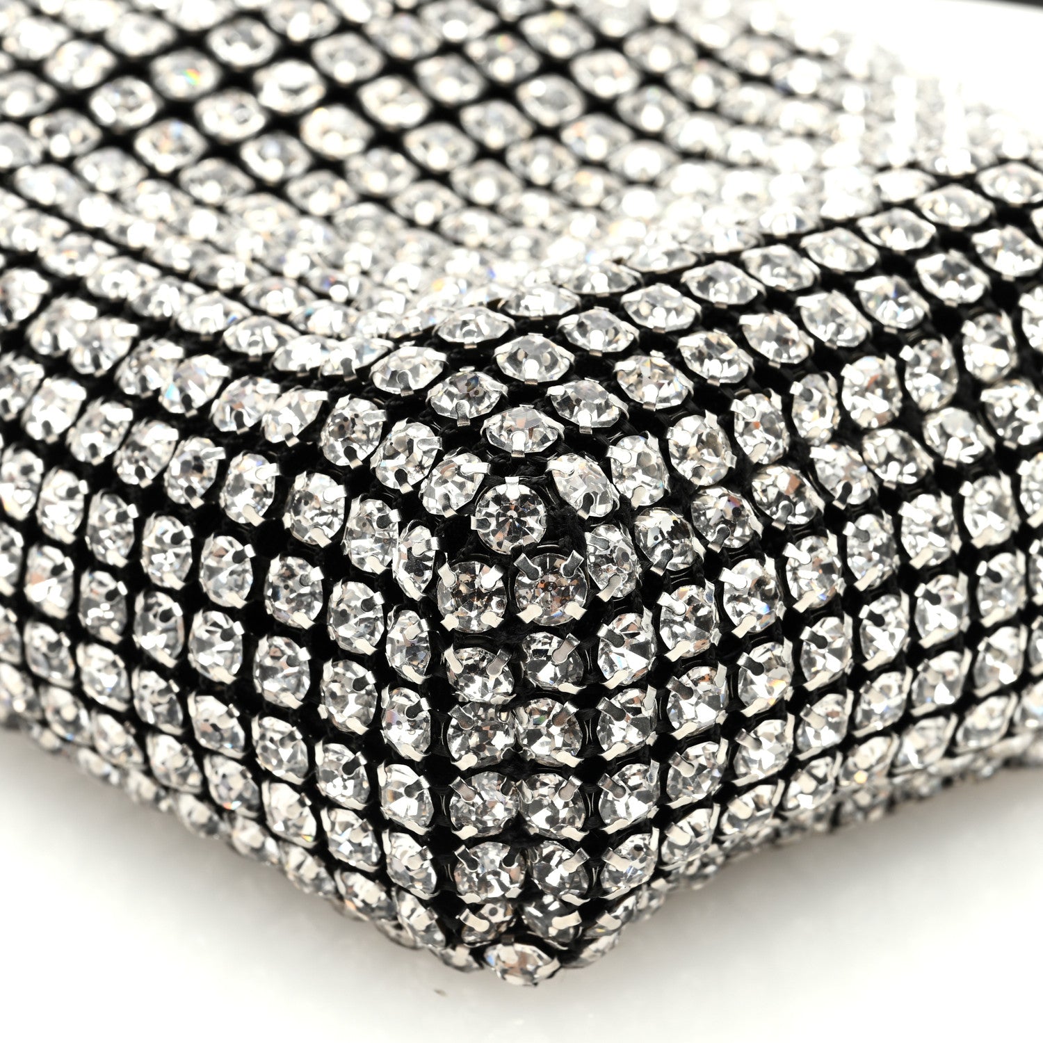 Alexander Wang Mesh Crystal Rhinestone Mini Heiress Pouch Black Silver 8 of 8