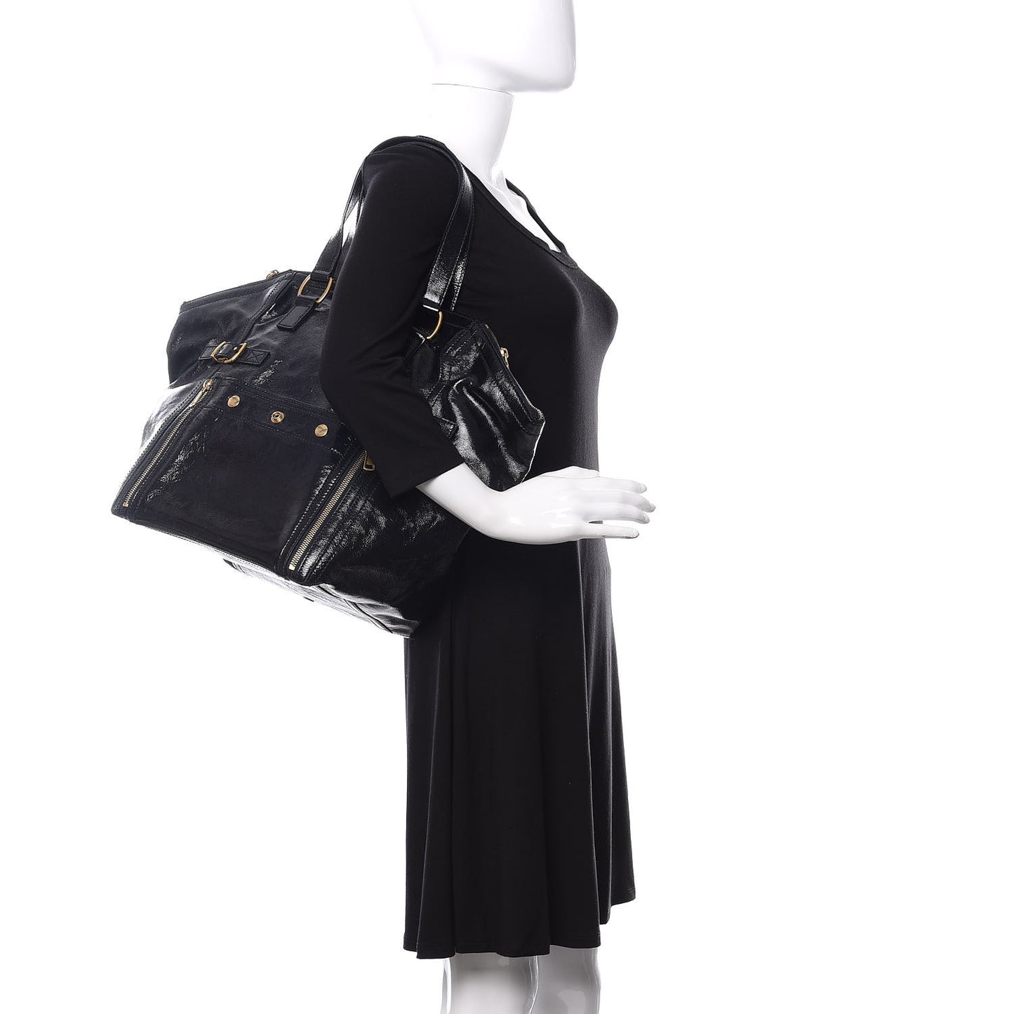 Patent Large Downtown Tote Black