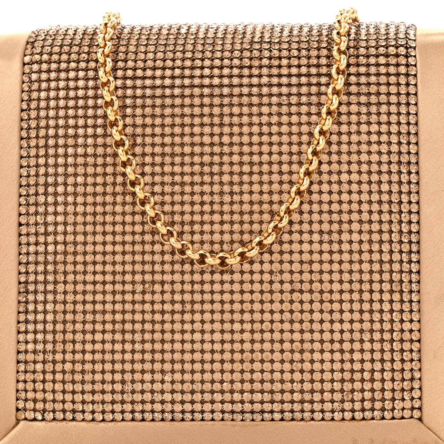 Crystal Satin Clutch Gold