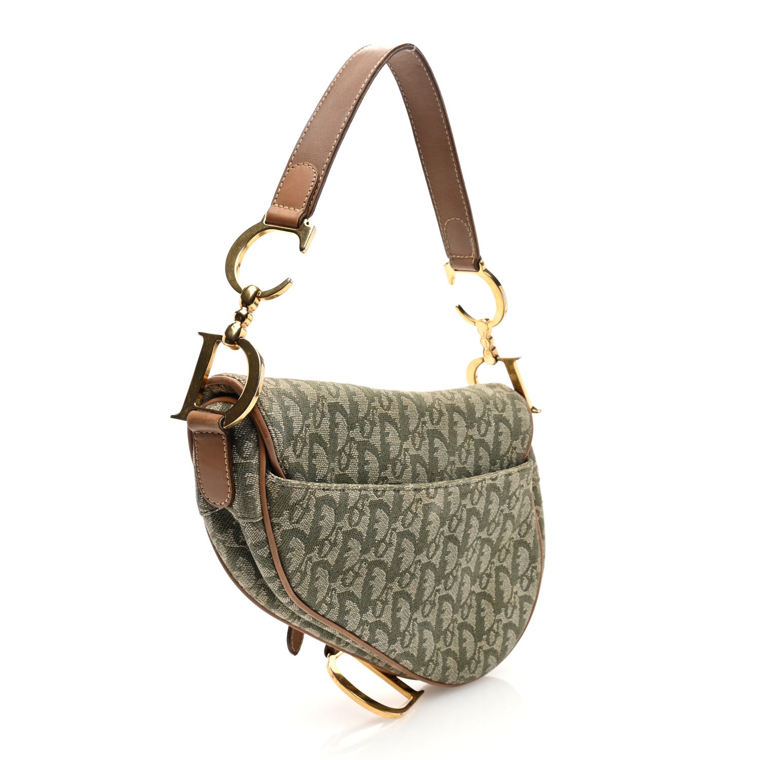 Christian Dior Monogram Saddle Bag Green 3 of 12