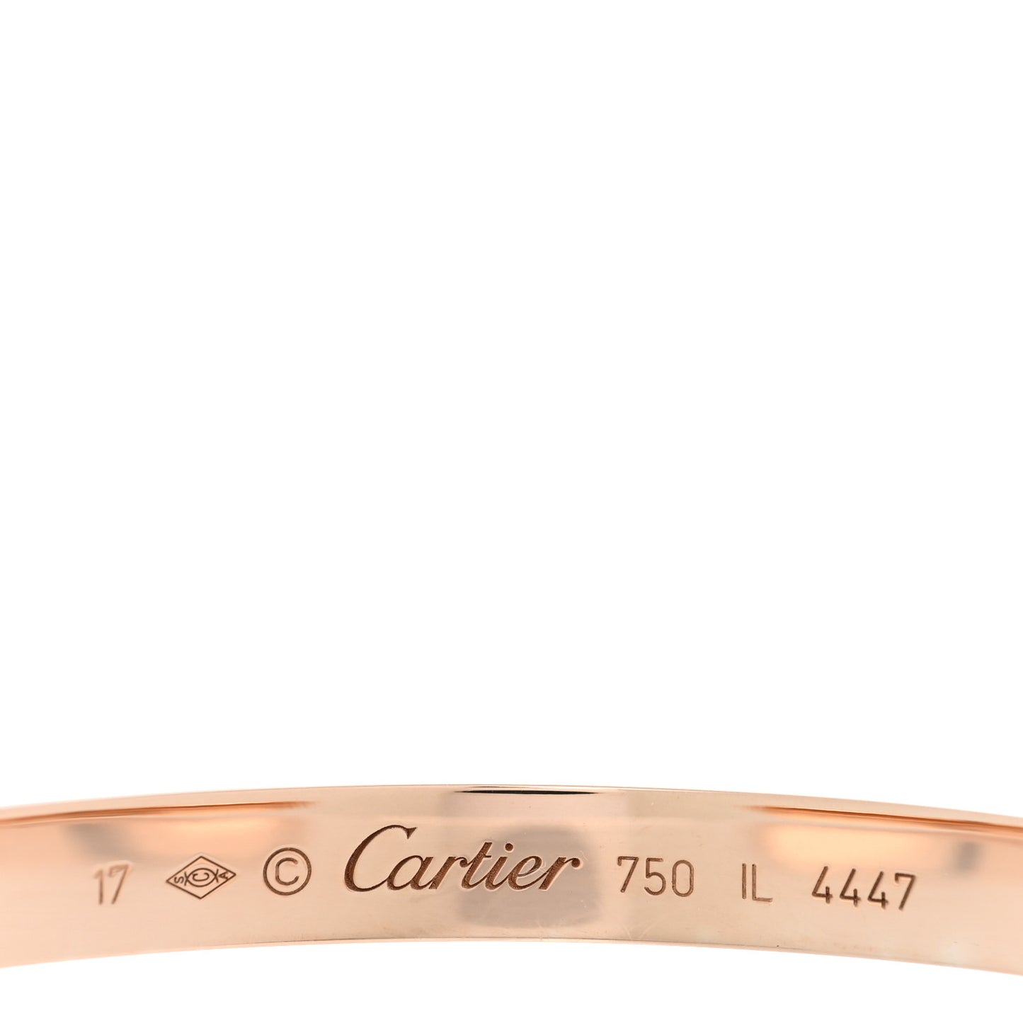 18K Pink Gold LOVE Cuff Bracelet 17