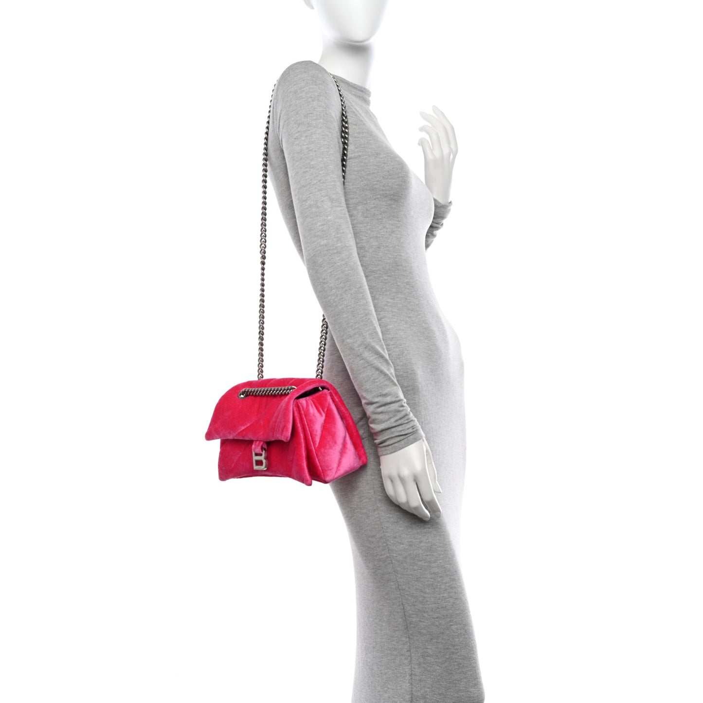 Crushed Velvet Quilted Small Crush Chain Bag