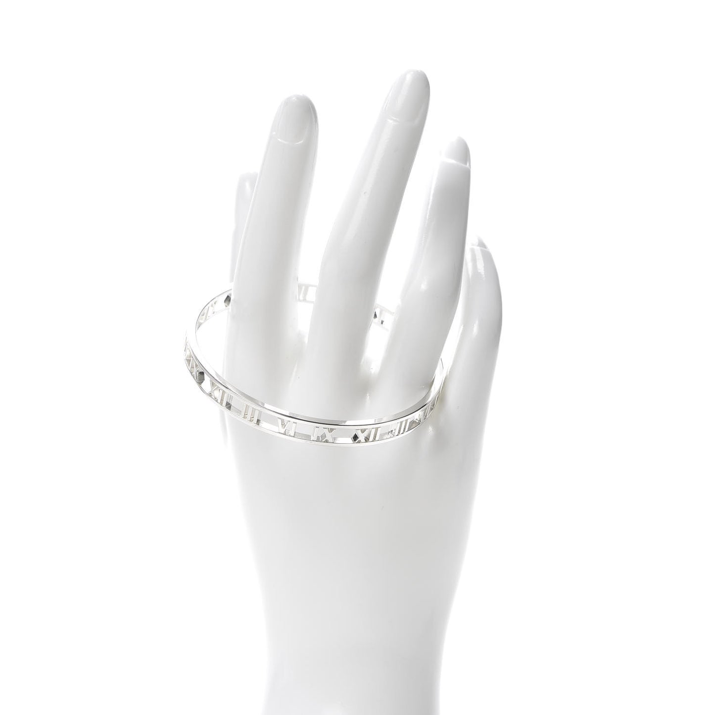 Sterling Silver Narrow Atlas Open Bangle Bracelet