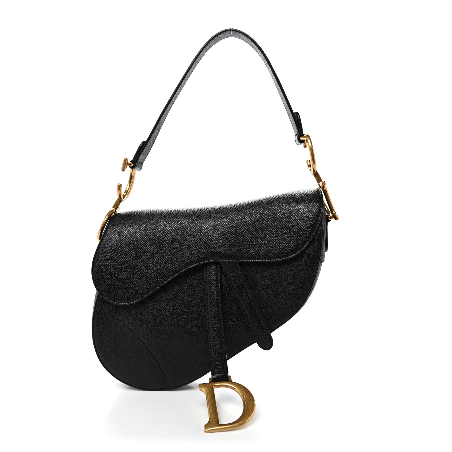 Dior SADDLE グローブD金具トロッター ブラック ラムレザー Christian Dior Grained Calfskin Saddle Bag Black 1890339
