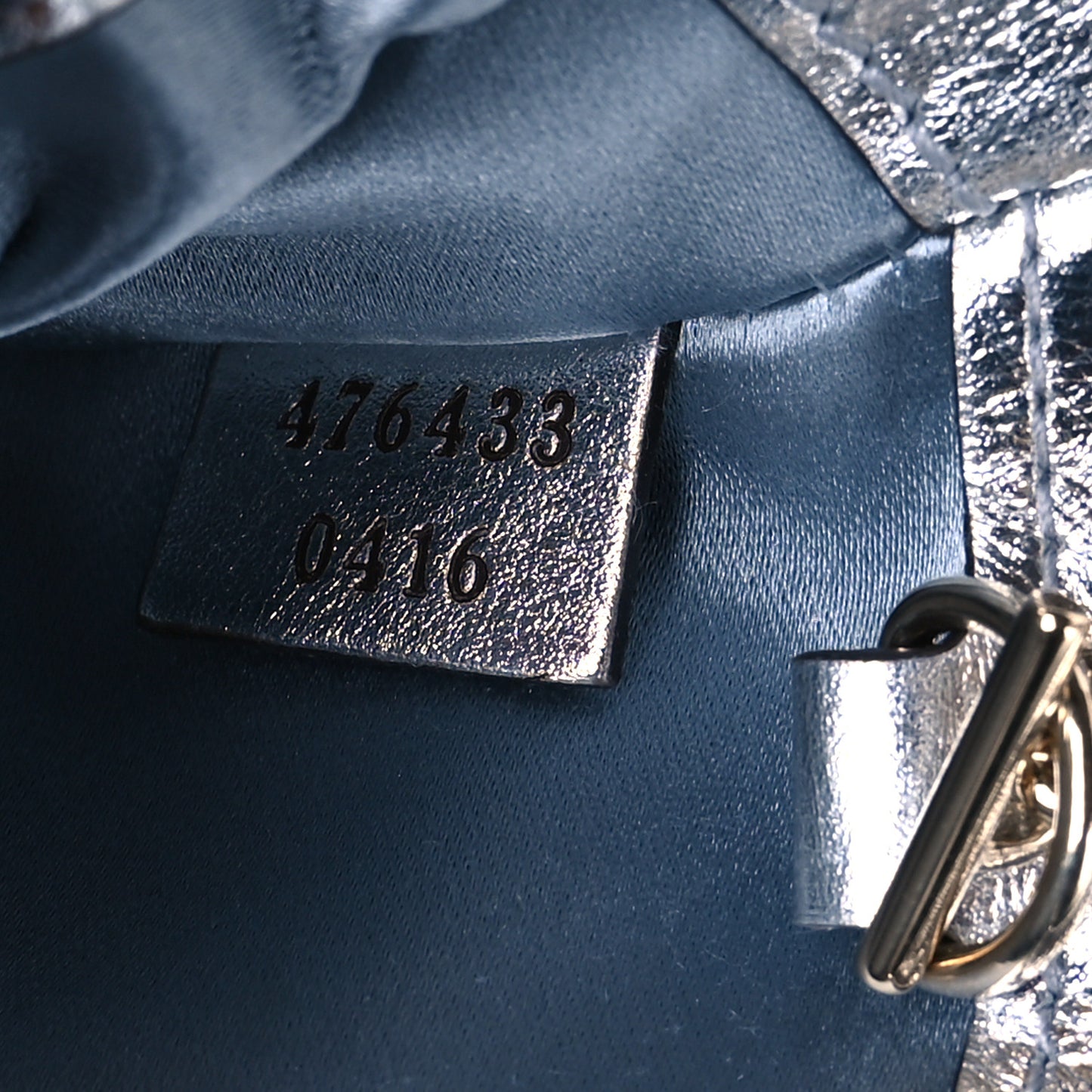 Iridescent Nappa Chevron Matelasse Small GG Marmont Shoulder Bag Iridescent Snow Light Blue