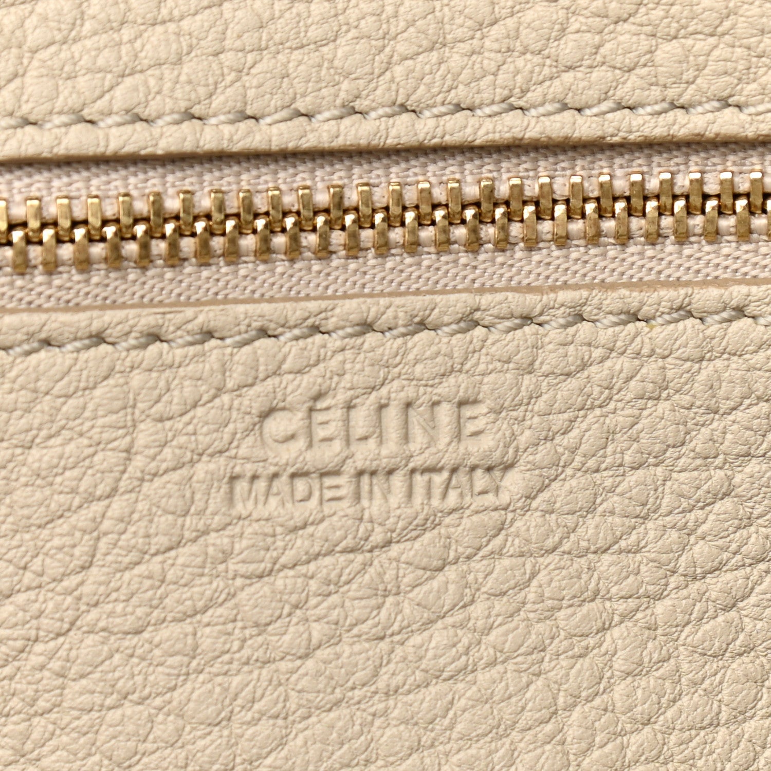 Celine Crisped Calfskin Tie Knot Small Tote Chalk 5 of 12