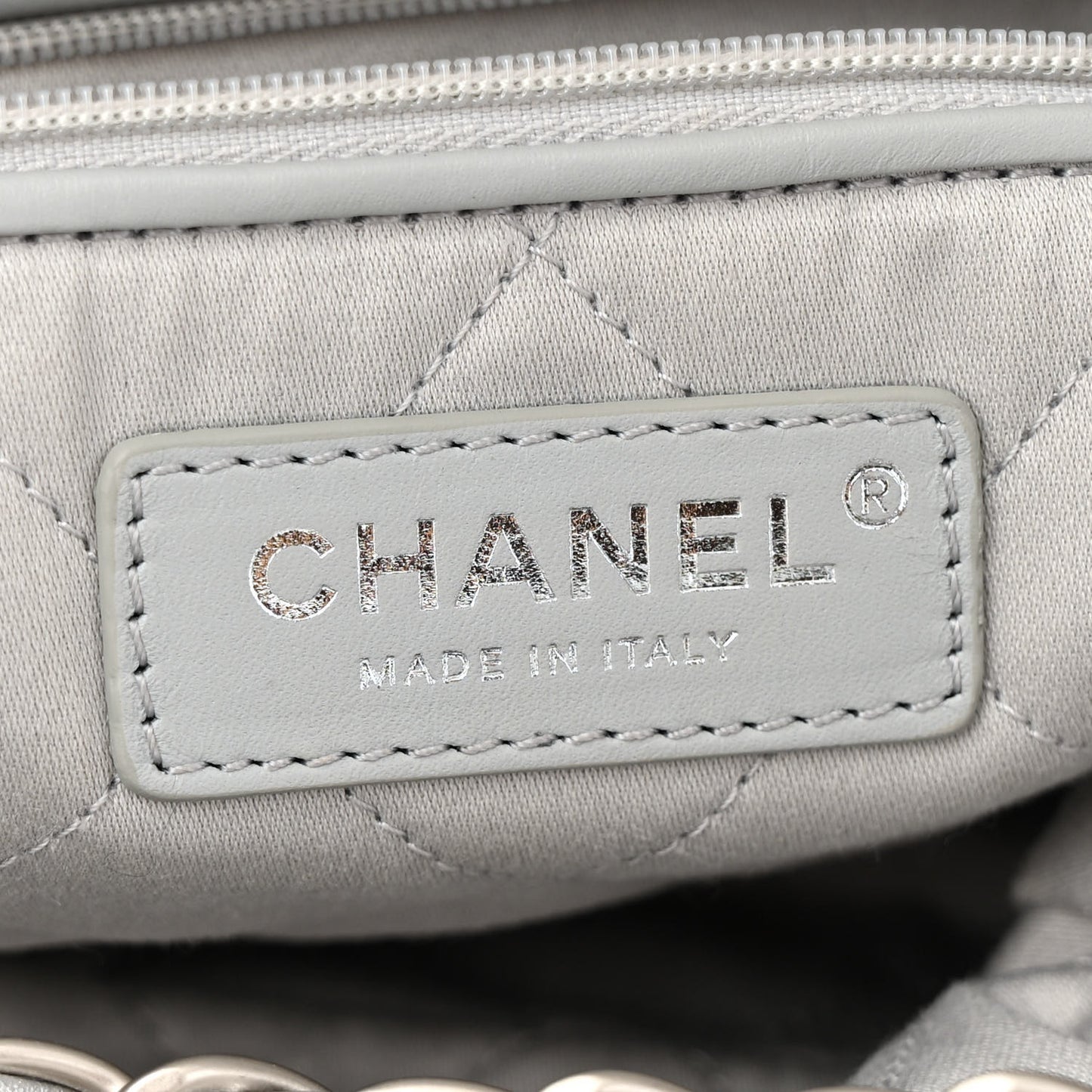 Metallic Calfskin Quilted Chanel 22 Silver