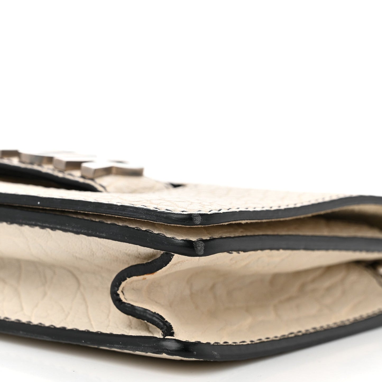 Canyon Grained Lambskin J'Adior Chain Flap Bag Off White