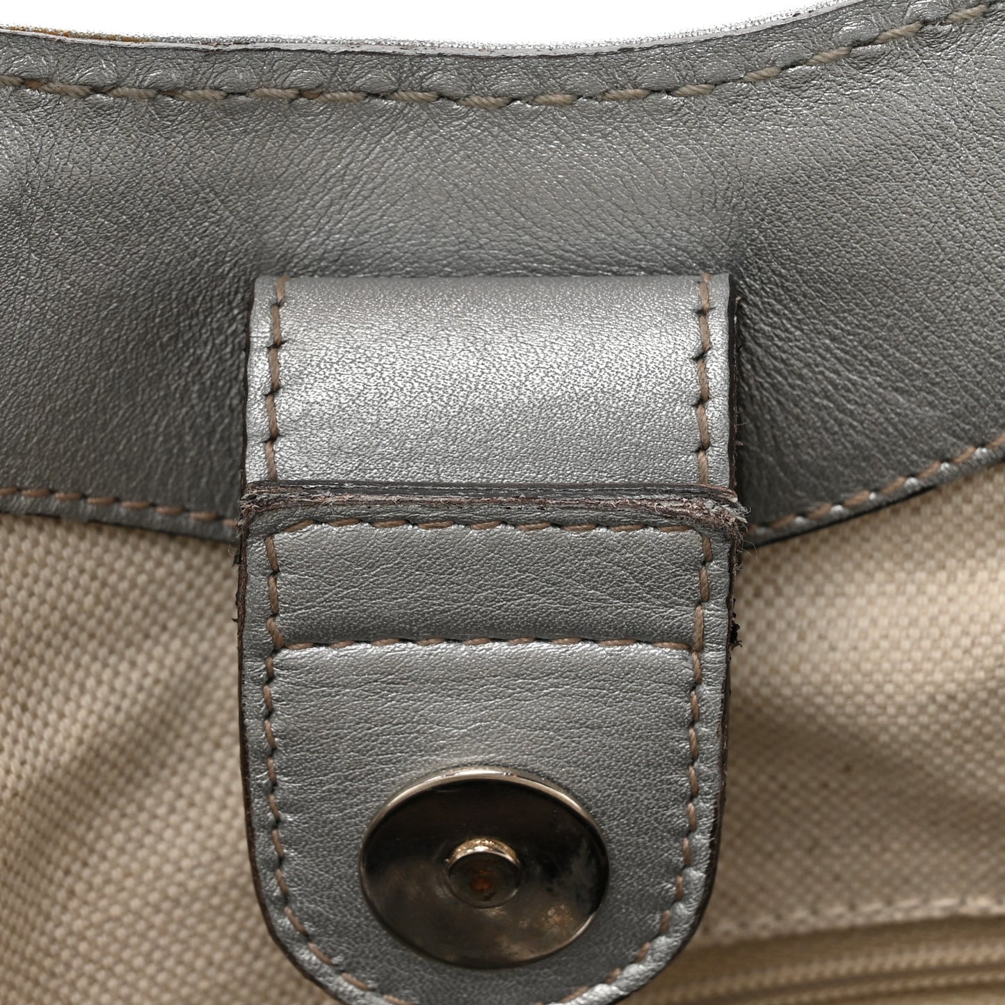 Metallic Guccissima Medium Sukey Tote Silver