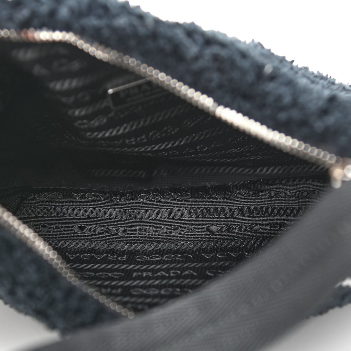 Terry Cloth Mini Re-Edition 2000 Bag Black White